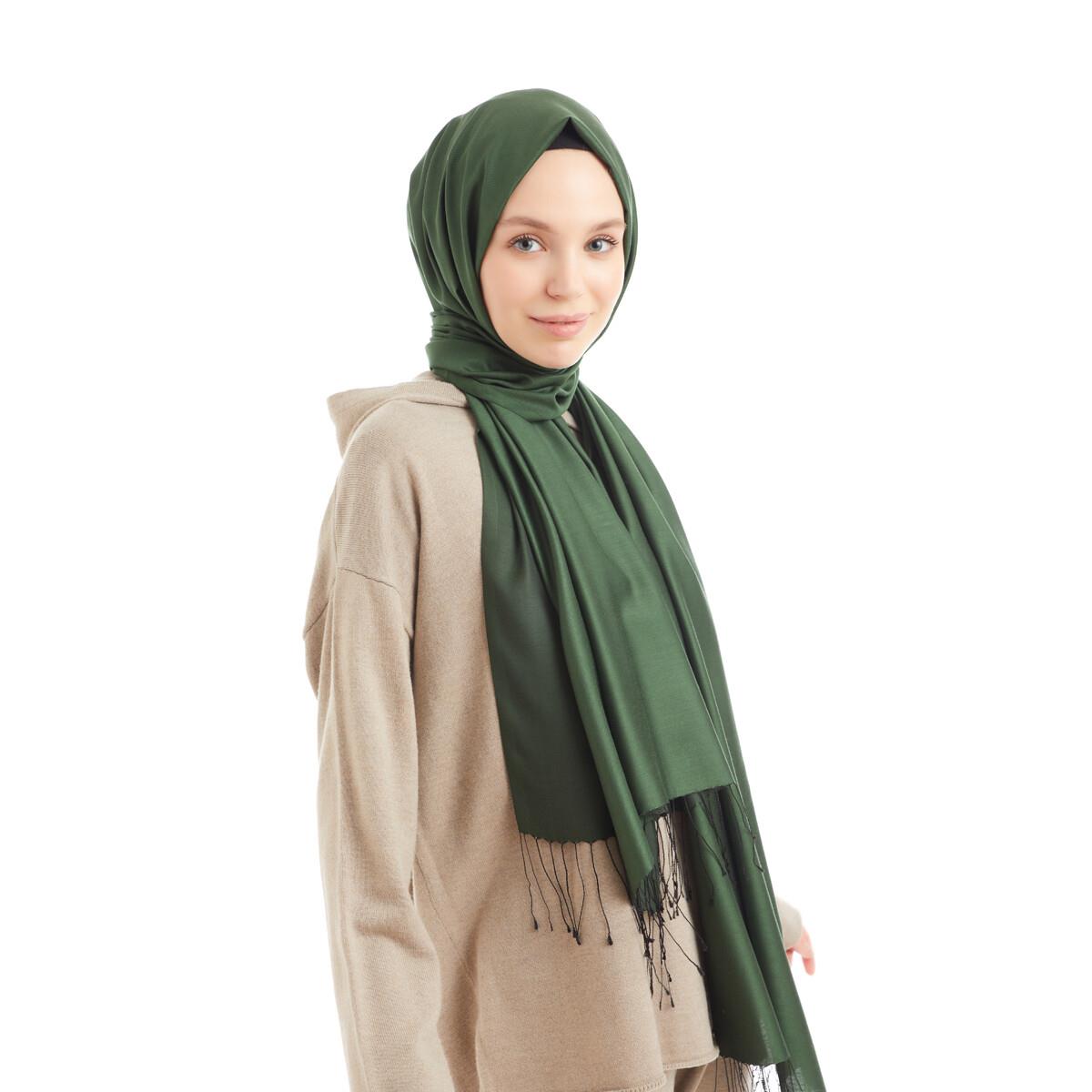 Qoza Solid Şal 6848-Çam Yeşili