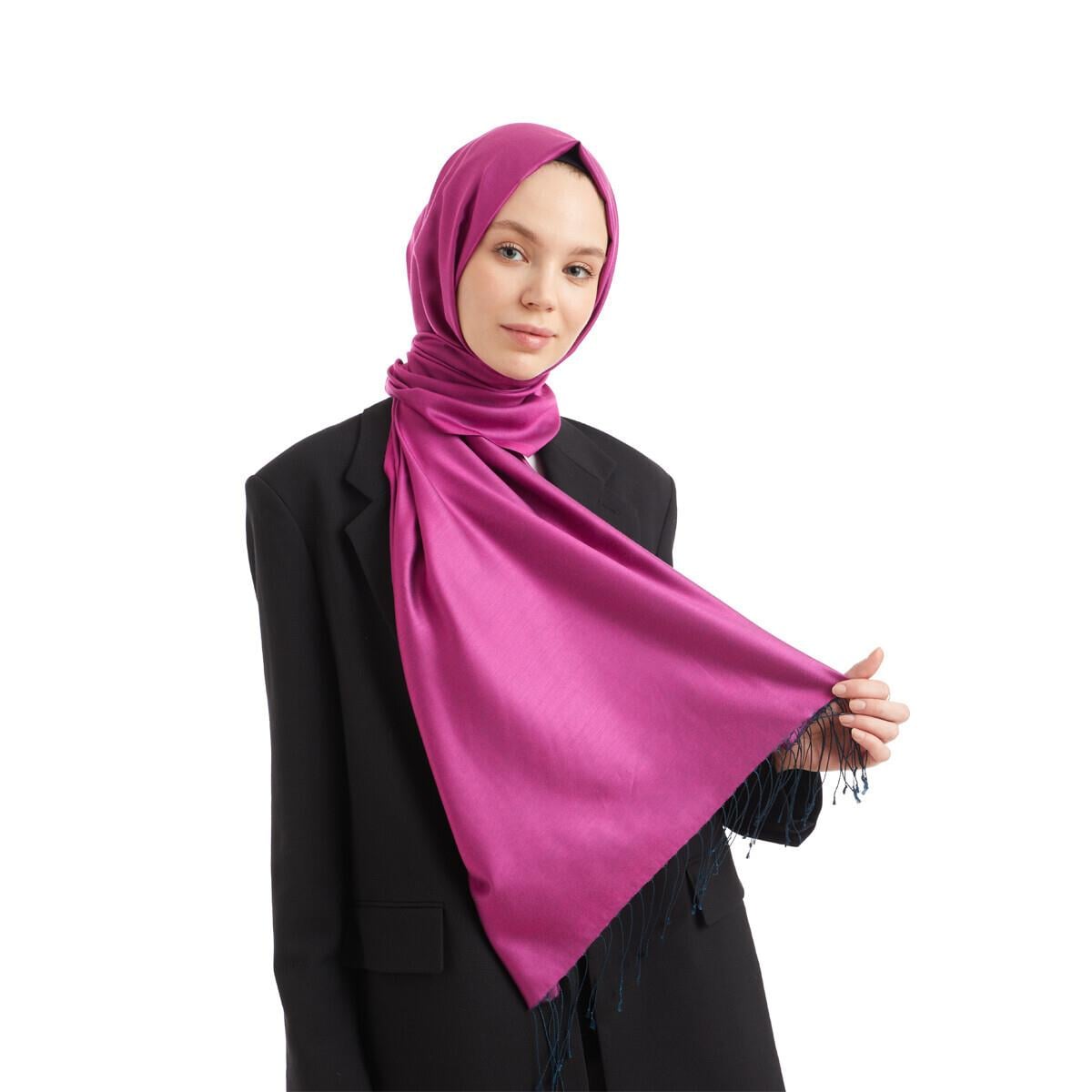 Qoza Solid Şal 6848-Fuşya