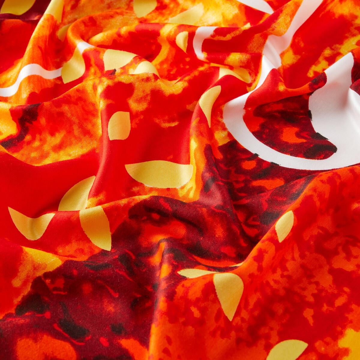 Qoza Sunset Desenli Modal İpek Şal 7779-Turuncu