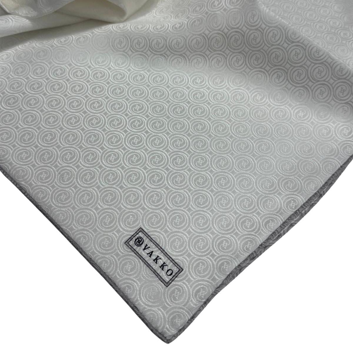 Vakko İpek Jakar Monogram Eşarp 31815-M-Beyaz
