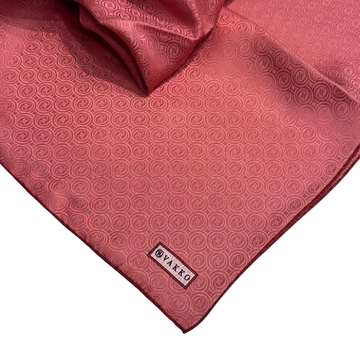 Vakko İpek Jakar Monogram Eşarp 31815-M-Gül Kurusu