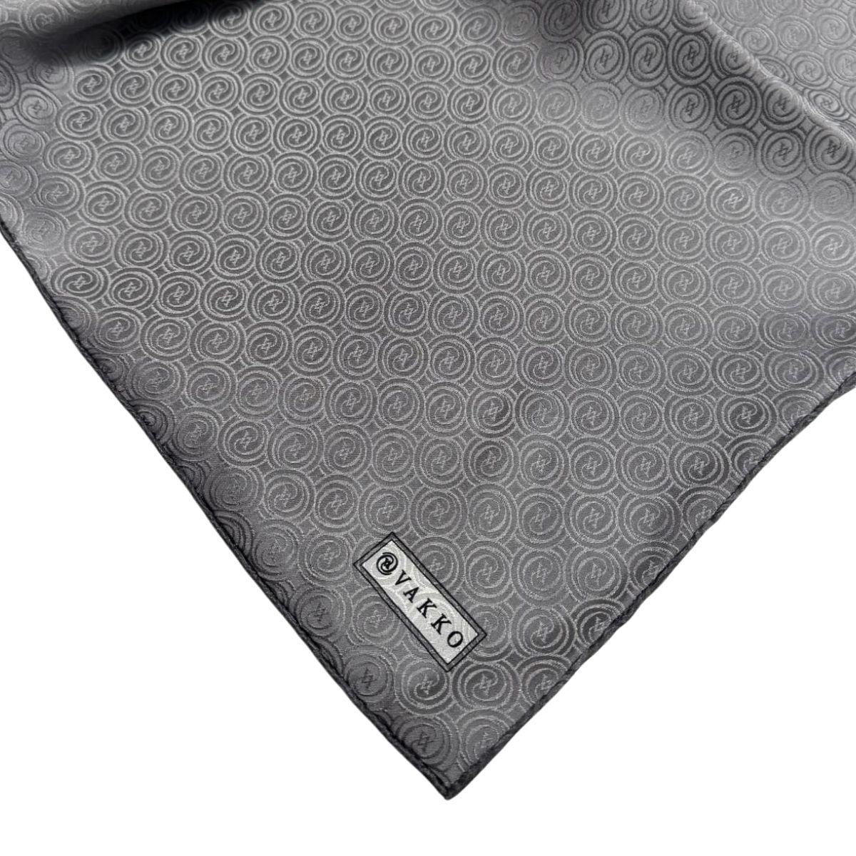 Vakko İpek Jakar Monogram Eşarp 31815-M-Gri