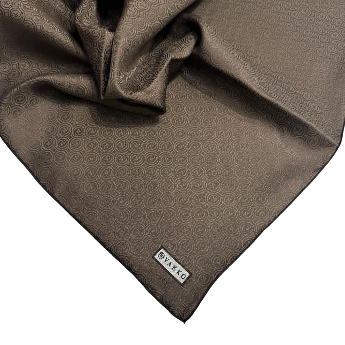 Vakko İpek Jakar Monogram Eşarp 31815-M-Kahve