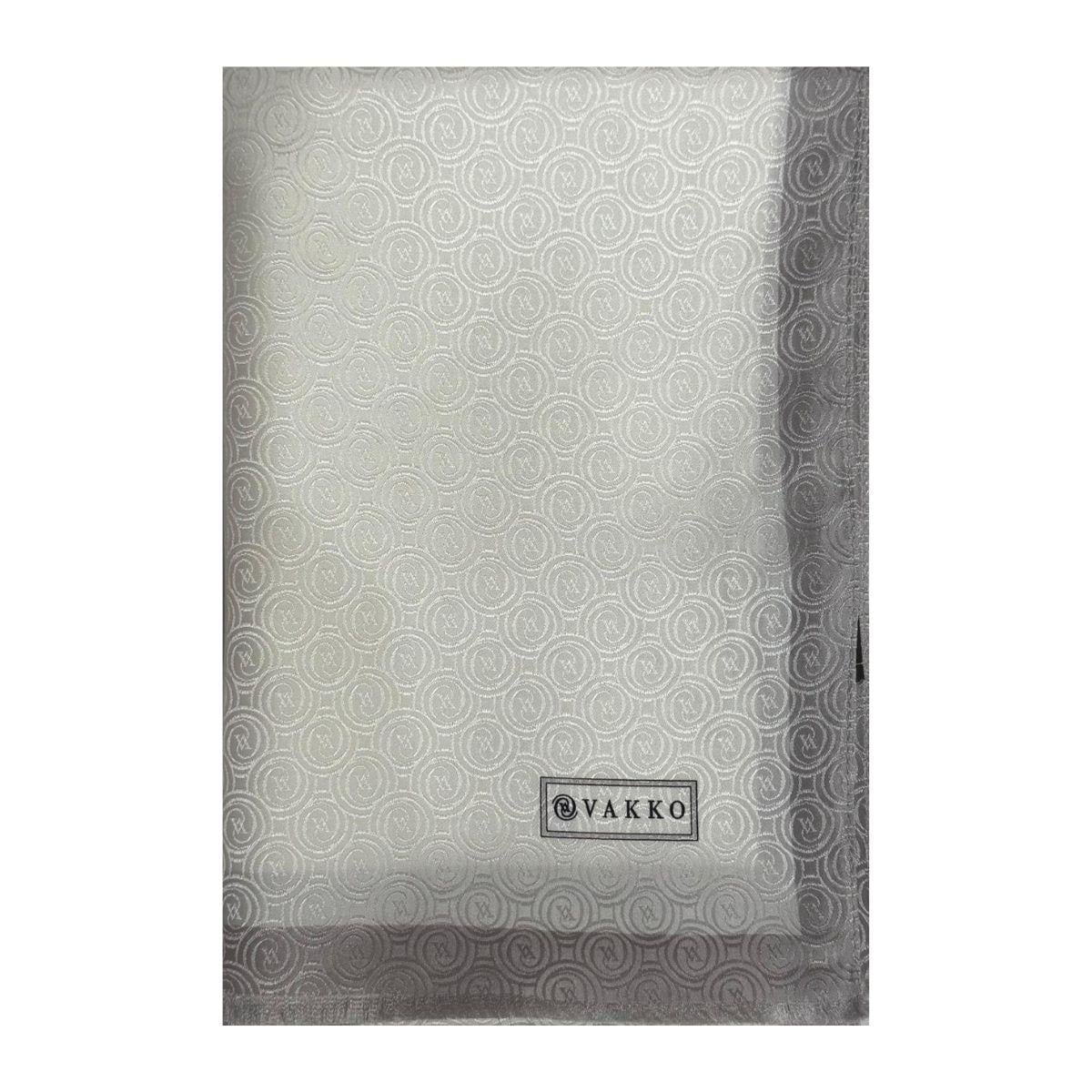 Vakko İpek Jakar Monogram Şal 32225-Beyaz