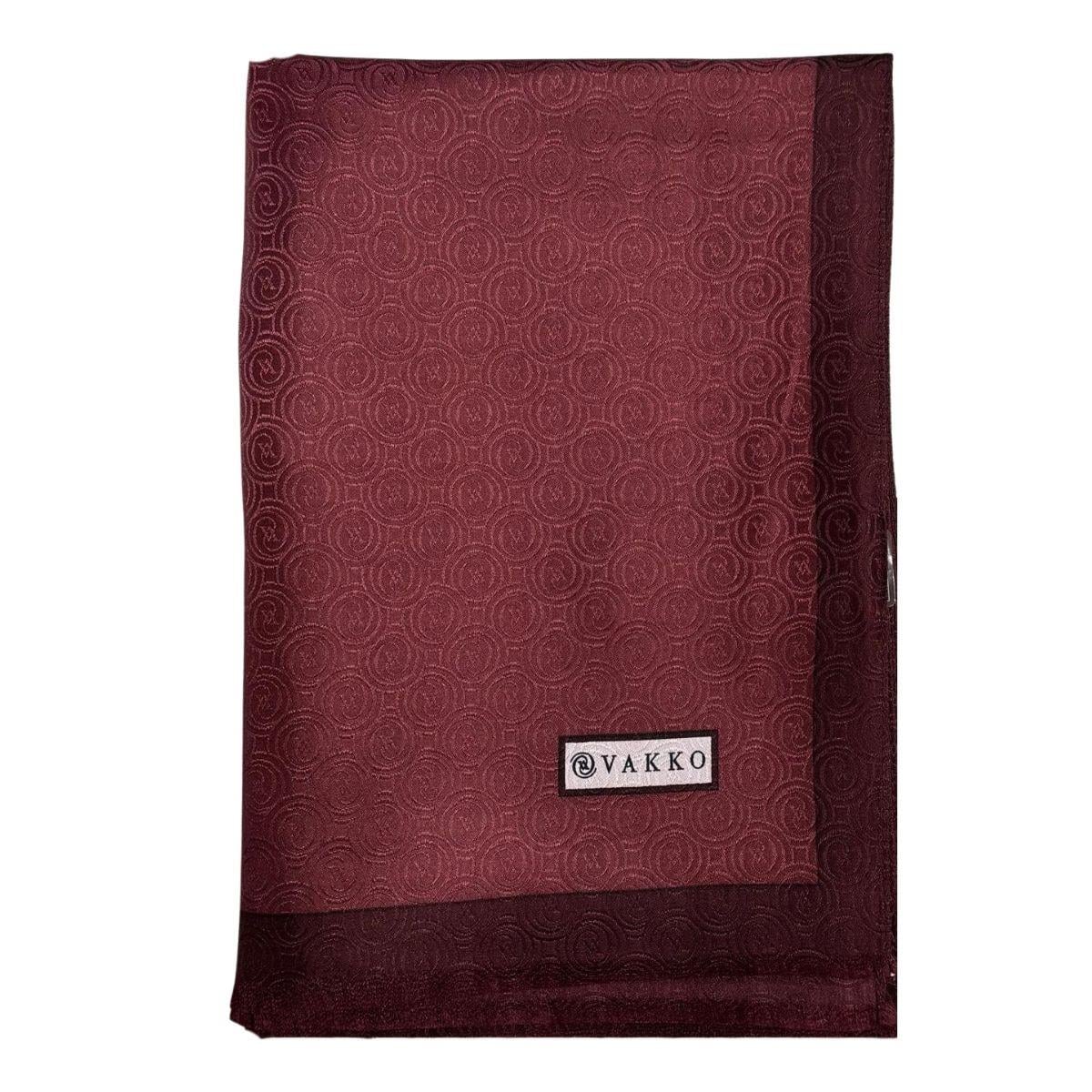 Vakko İpek Jakar Monogram Şal 32225-bordo