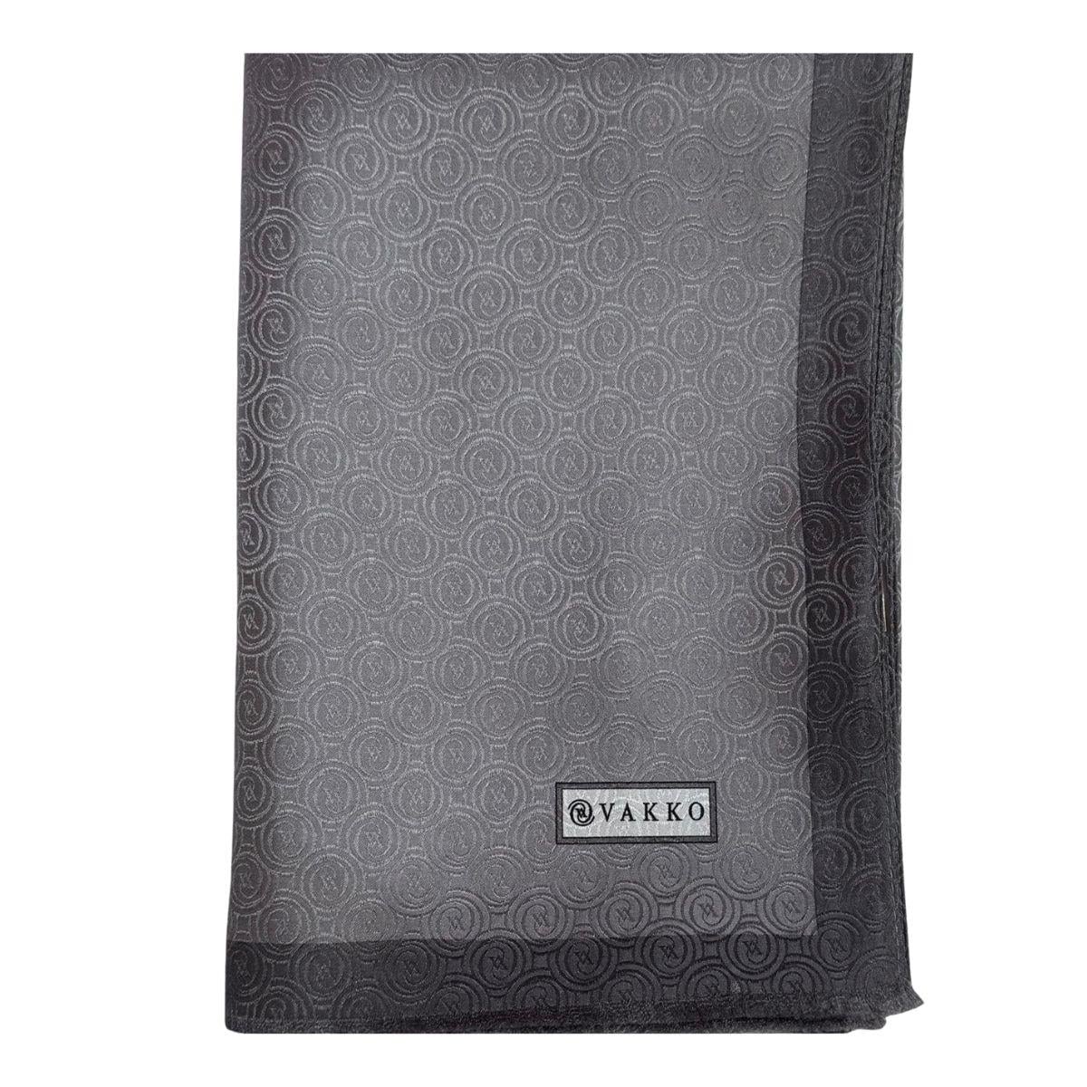 Vakko İpek Jakar Monogram Şal 32225-Gri