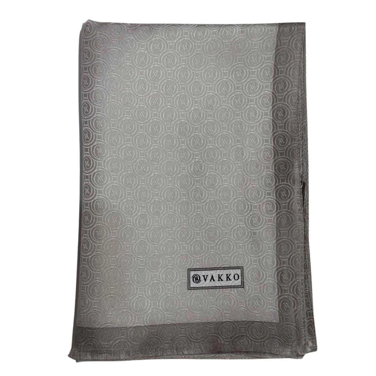 Vakko İpek Jakar Monogram Şal 32225-vizon