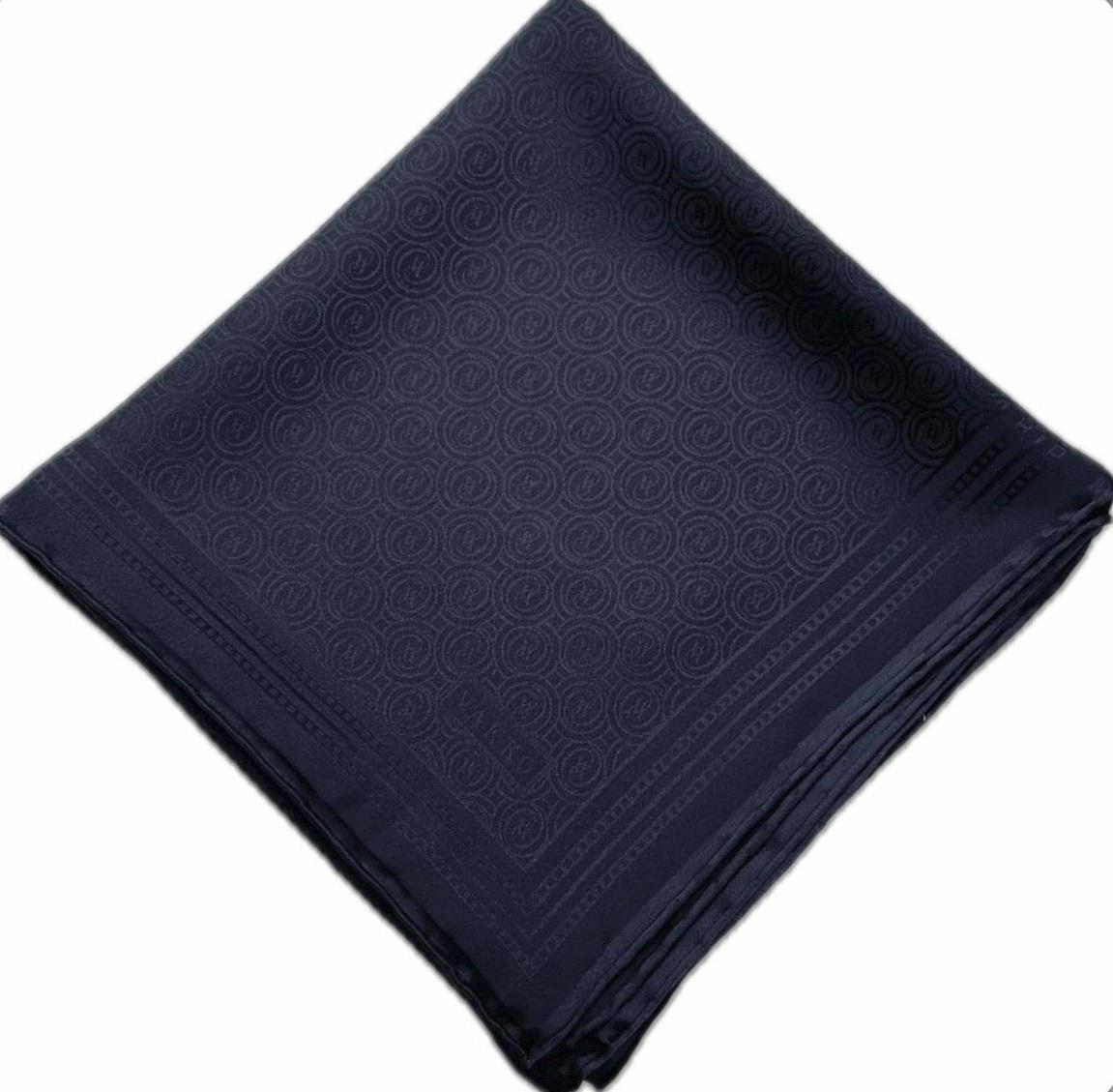 Vakko Jakar Monogram İpek Eşarp 41363-Lacivert