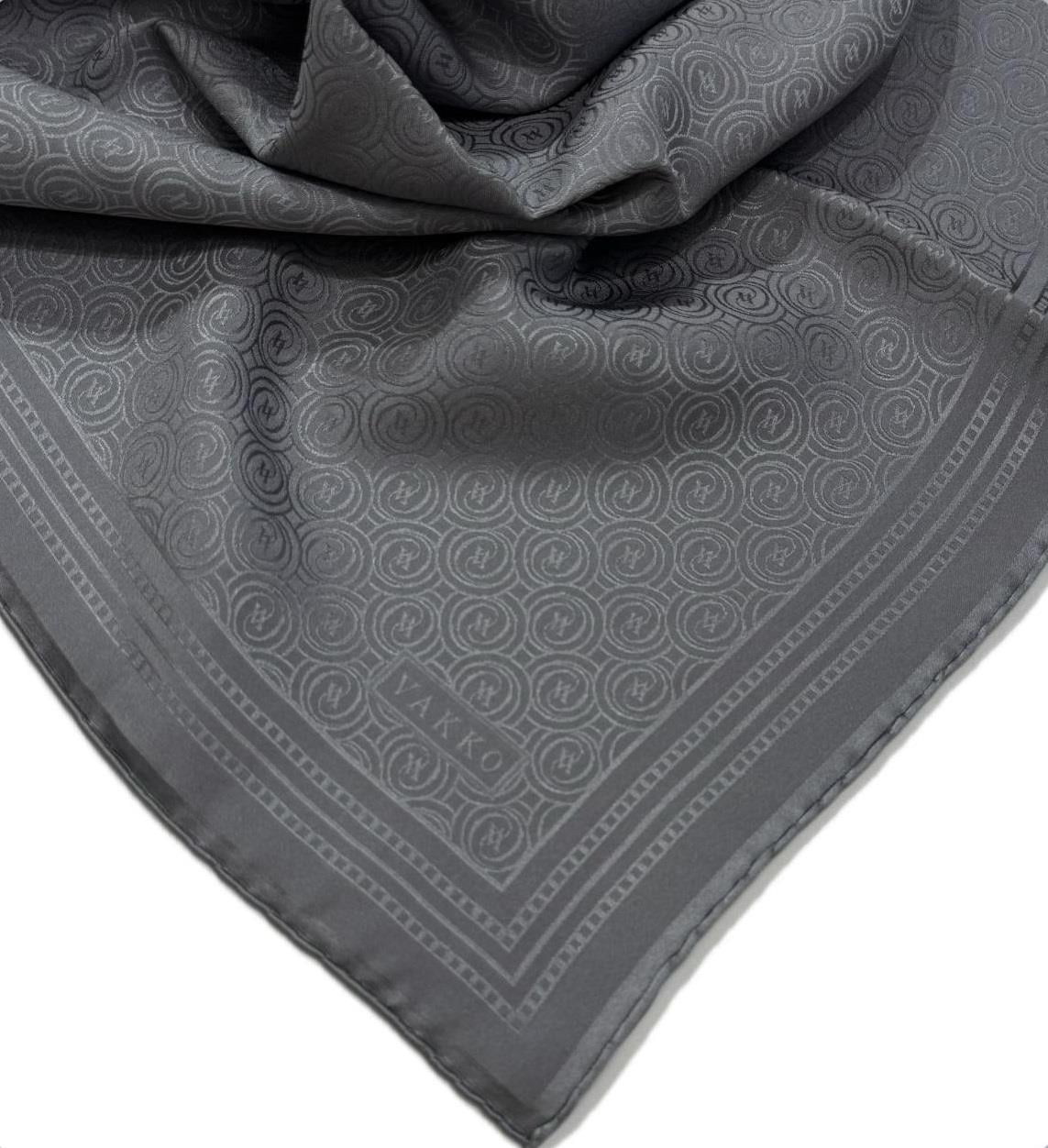 Vakko Jakar Monogram İpek Eşarp 41363-Gri