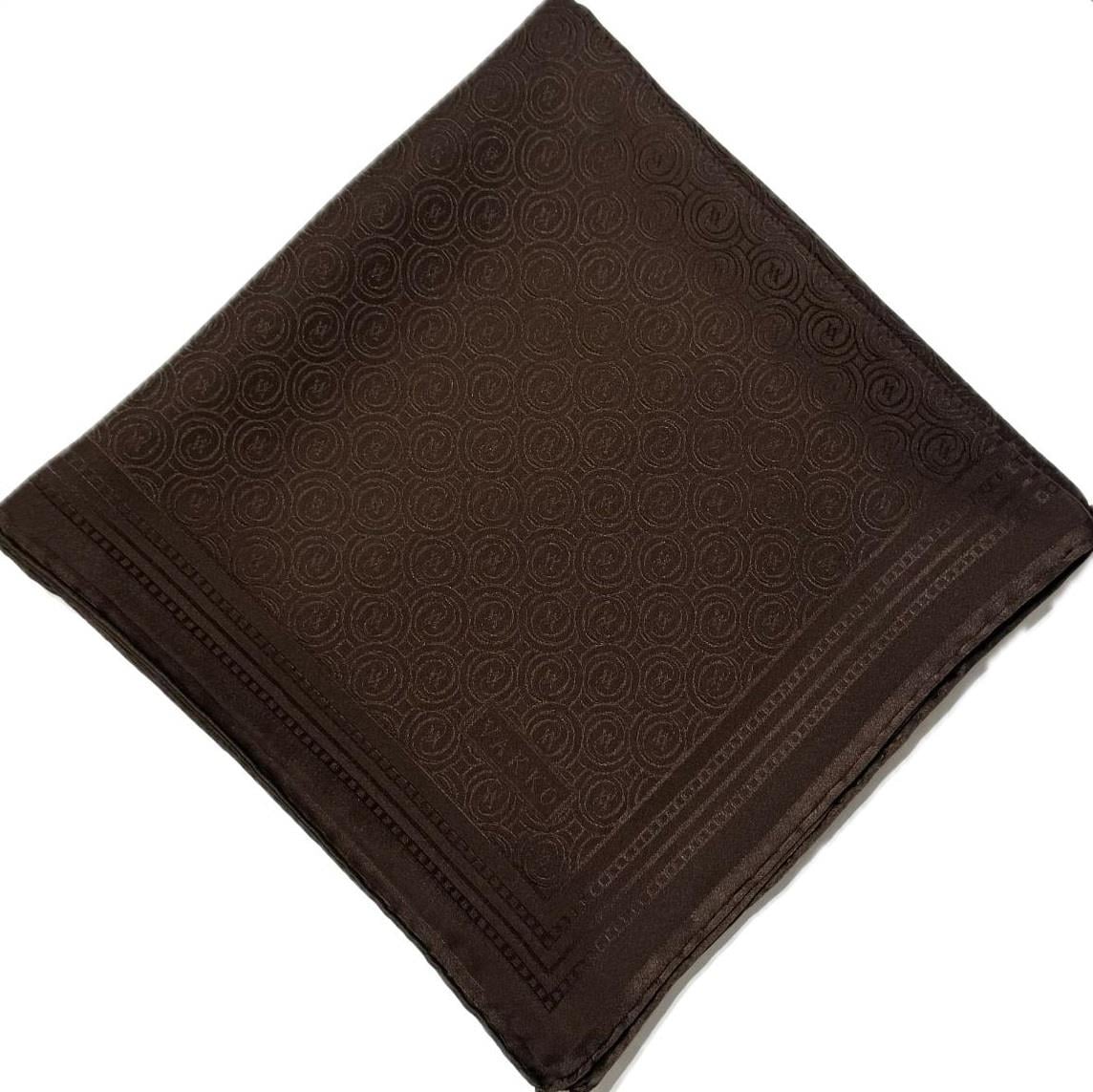 Vakko Jakar Monogram İpek Eşarp 41363-Koyu Kahve
