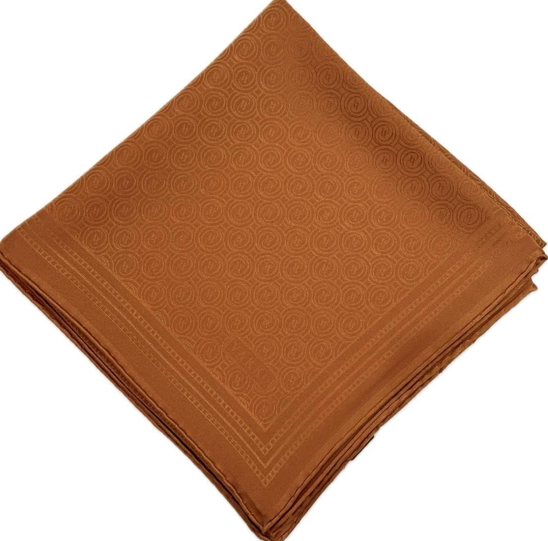 Vakko Jakar Monogram İpek Eşarp 41363-Kiremit