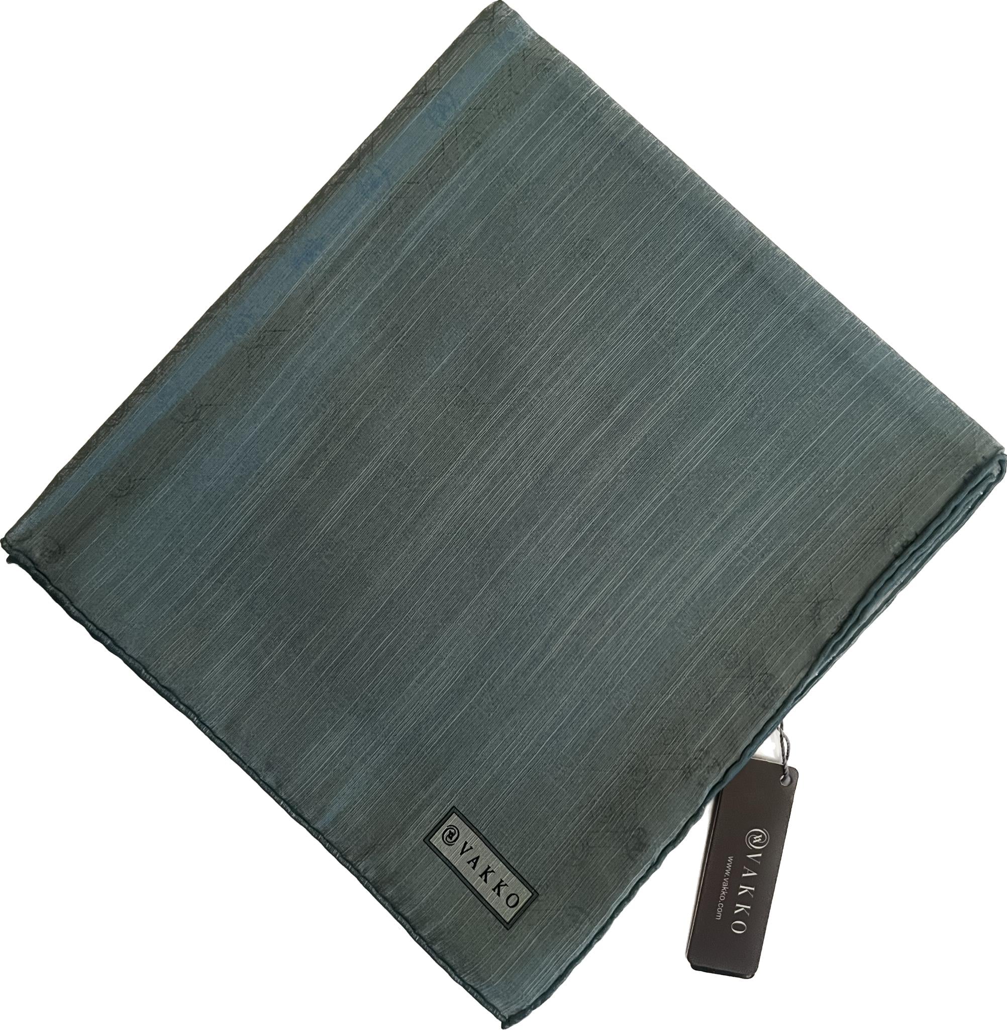 Vakko Monogram Pamuk İpek Eşarp 3000655-Yeşil