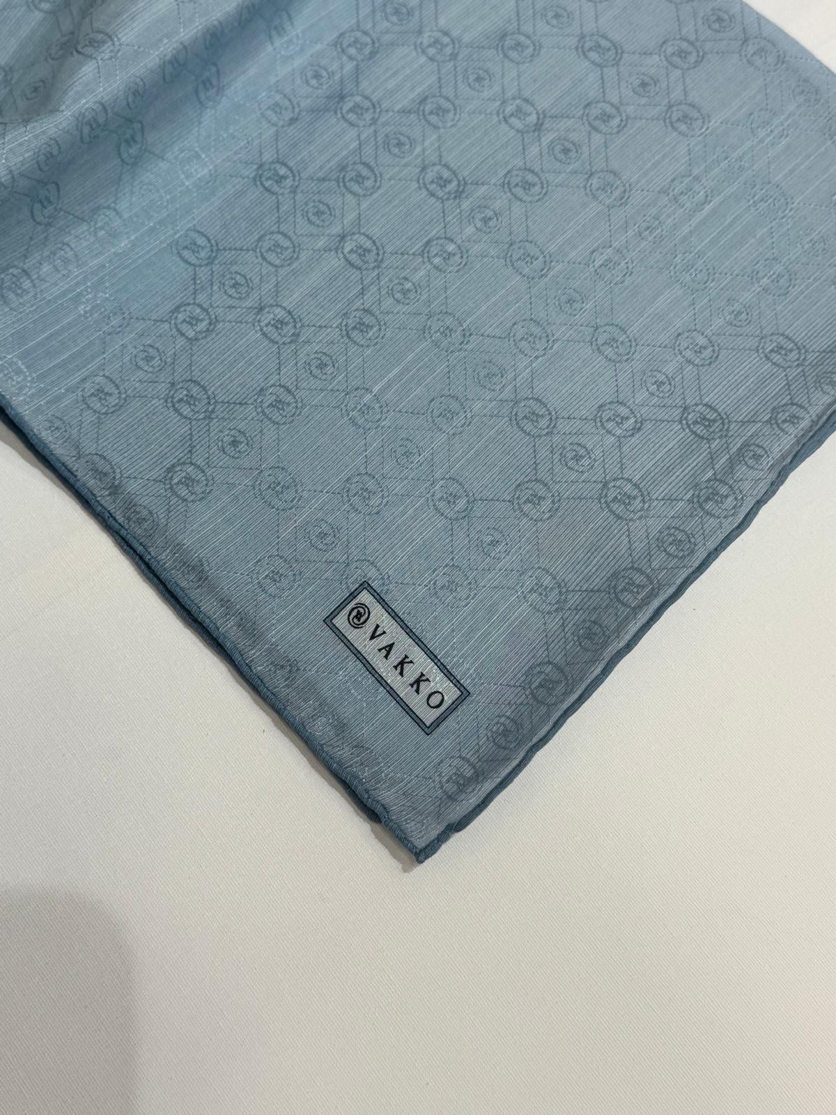 Vakko Monogram Pamuk İpek Eşarp 3000655-Açık Yeşil