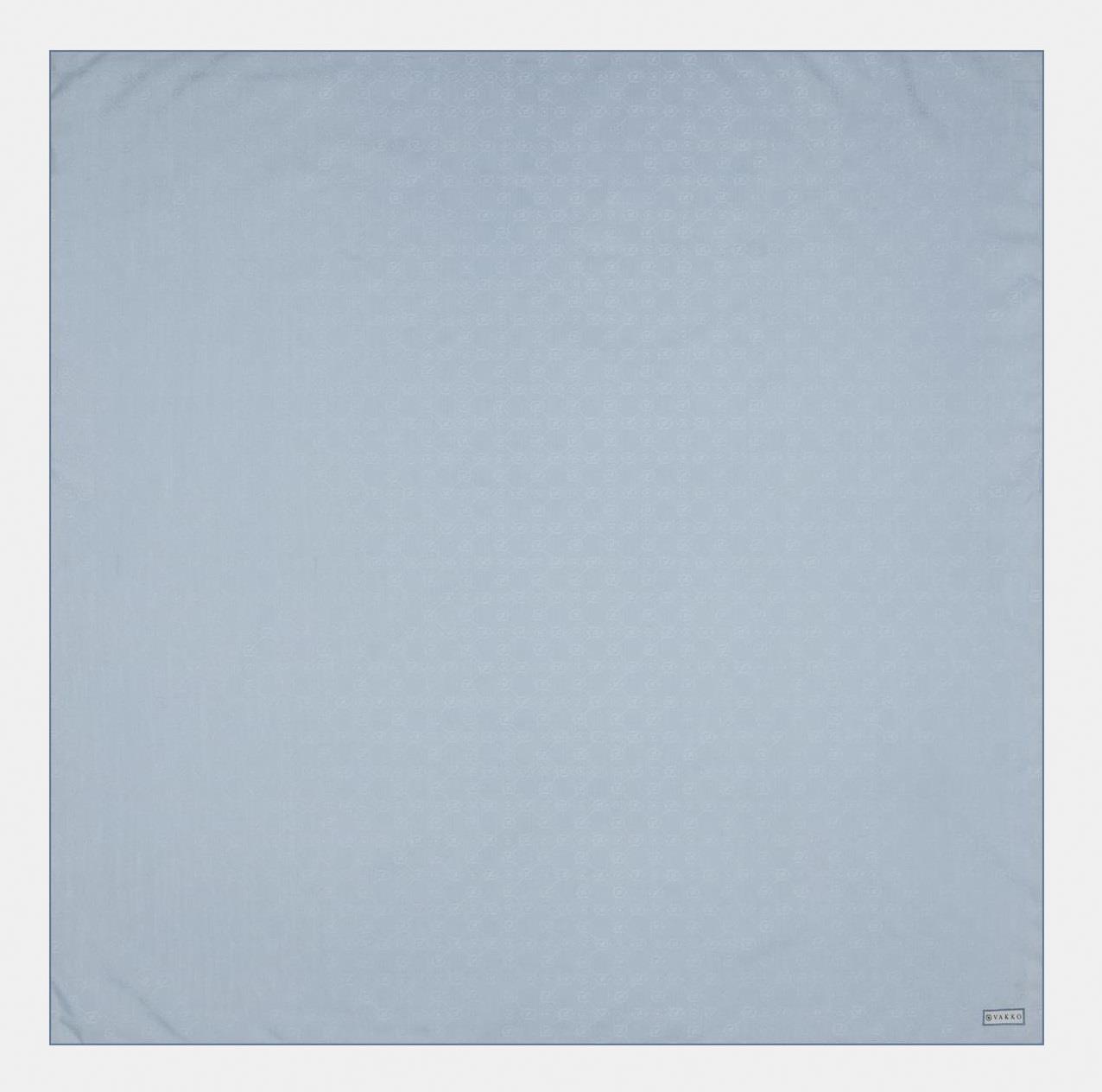 Vakko Monogram Pamuk İpek Eşarp 3000655-Açık Mavi