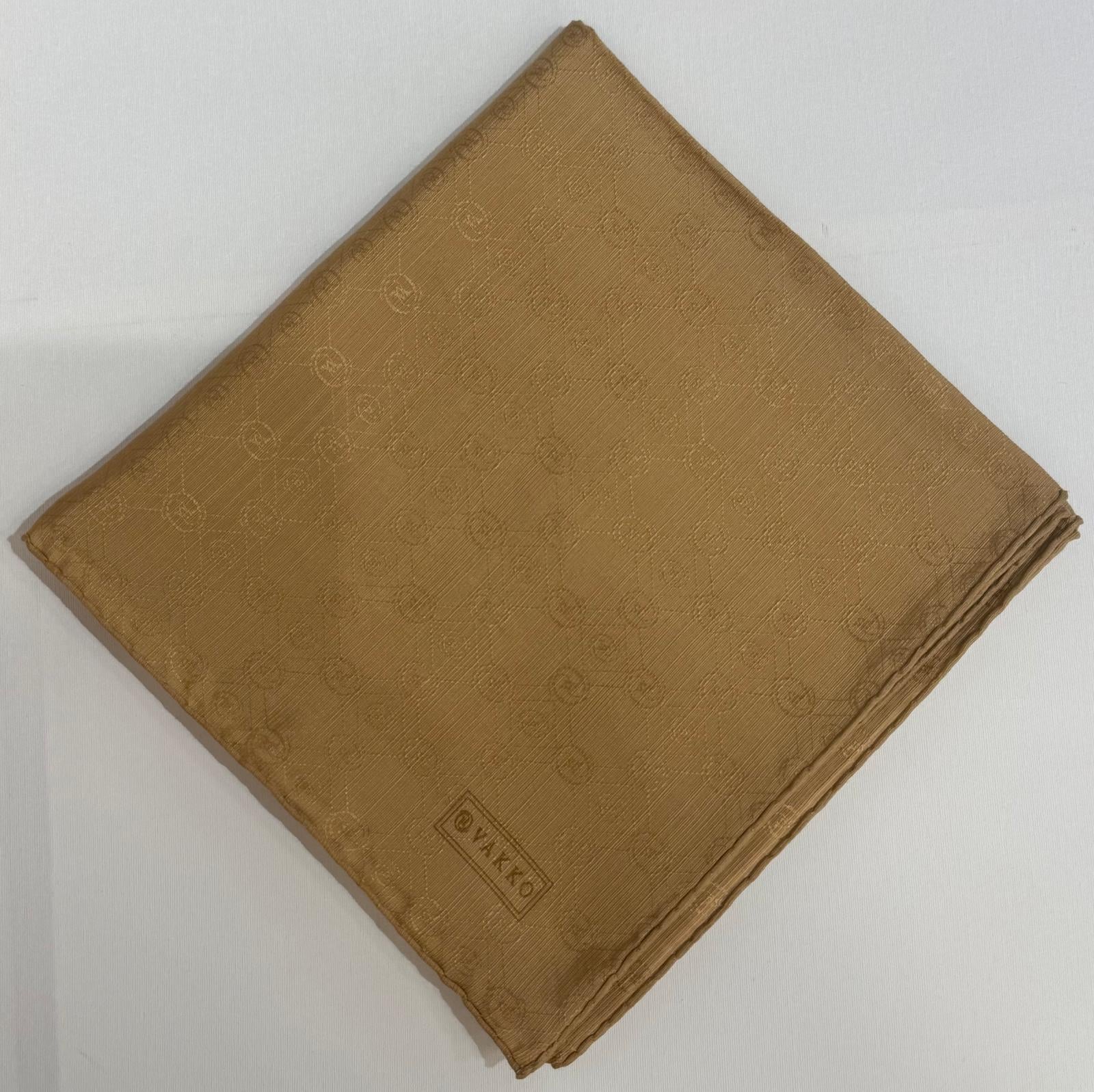 Vakko Monogram Pamuk İpek Eşarp 3000655-Camel