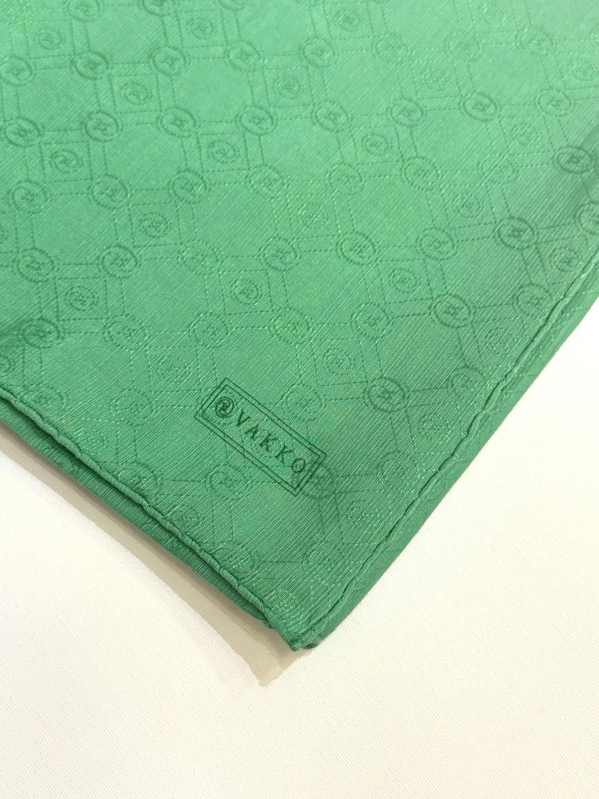 Vakko Monogram Pamuk İpek Eşarp 3000655-Yeni Yeşil