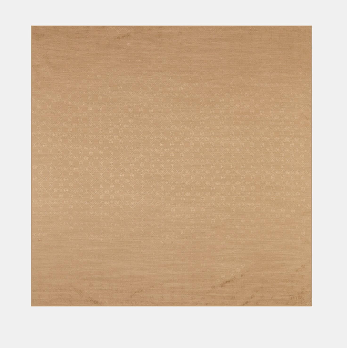 Vakko Monogram Pamuk İpek Eşarp 40829-Kahve