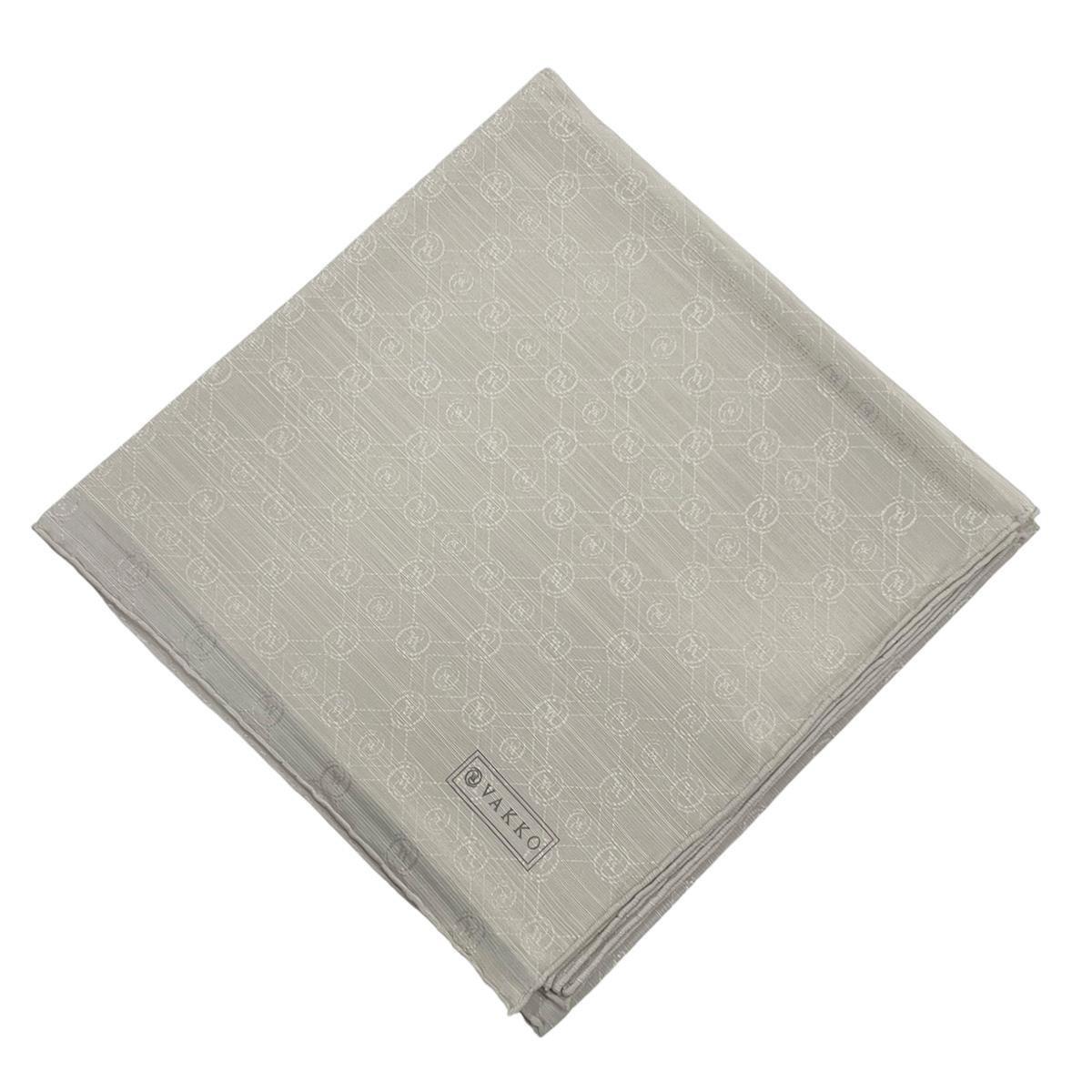 Vakko Monogram Pamuk İpek Eşarp 40829-Açık Gri