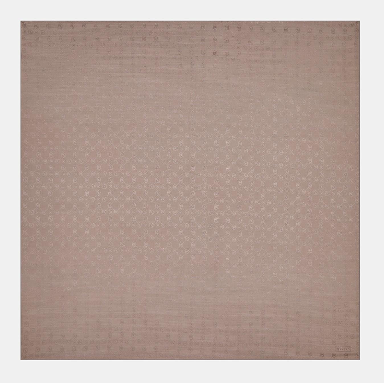 Vakko Monogram Pamuk İpek Eşarp 40829-Gri