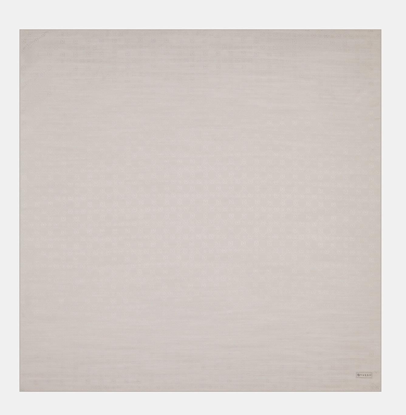 Vakko Monogram Pamuk İpek Eşarp 40829-Gümüş