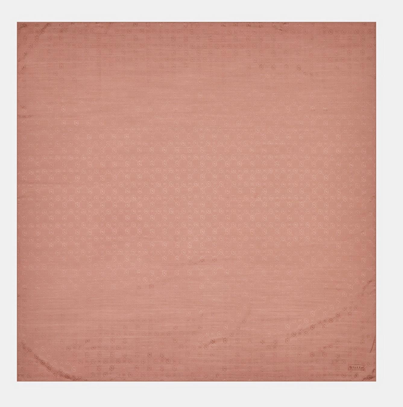 Vakko Monogram Pamuk İpek Eşarp 40829-Koyu Vizon
