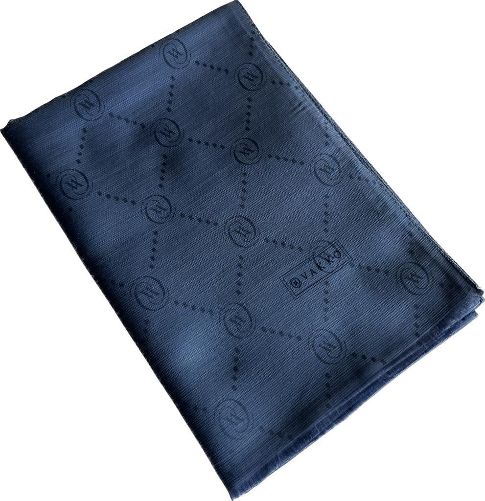 Vakko Monogram Pamuk İpek Şal 30011260-İndigo