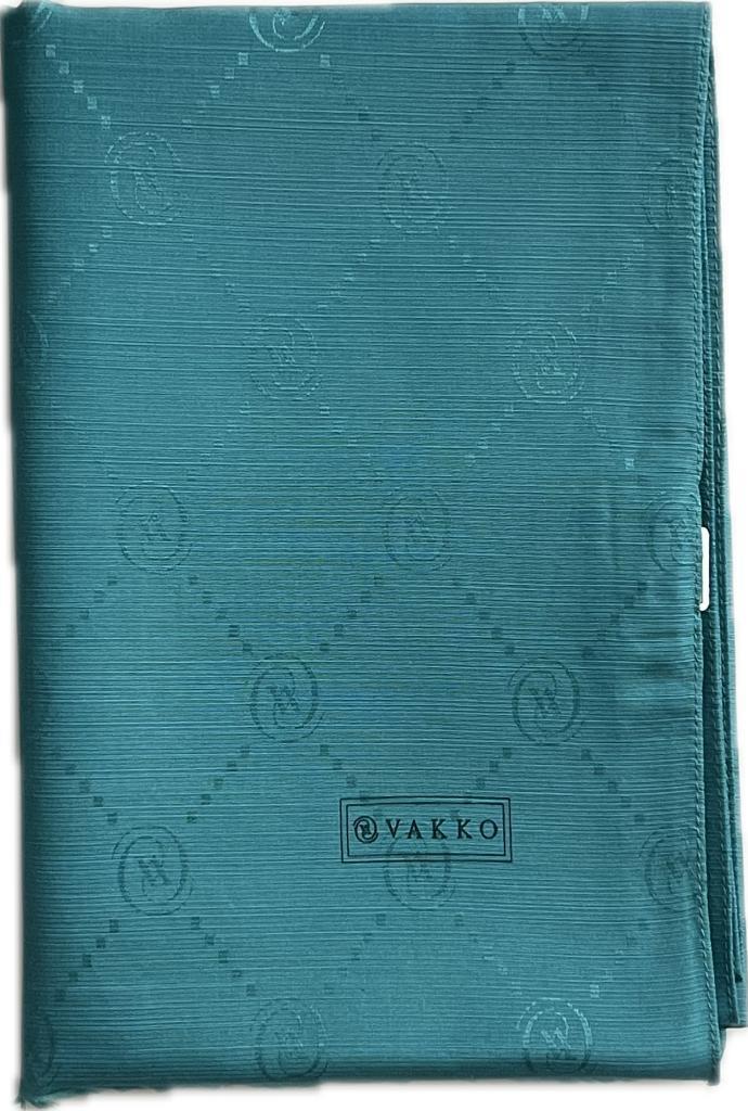 Vakko Monogram Pamuk İpek Şal 30011260-Petrol