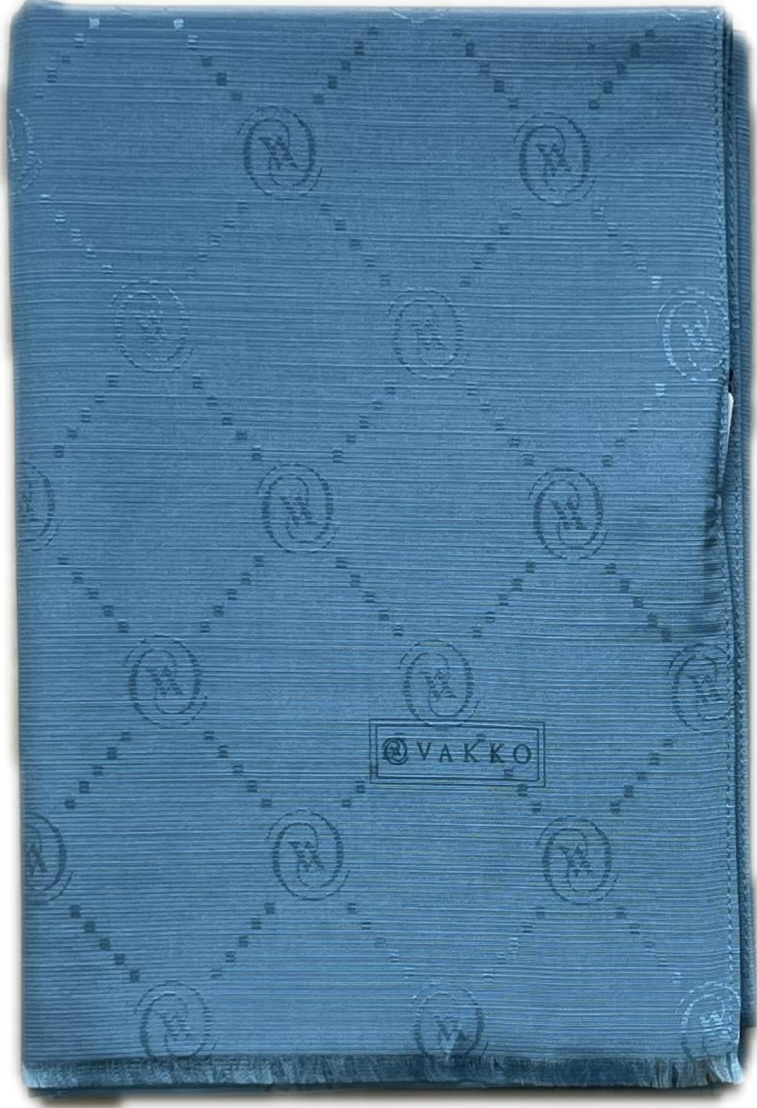 Vakko Monogram Pamuk İpek Şal 30011260-Petrol Mavisi