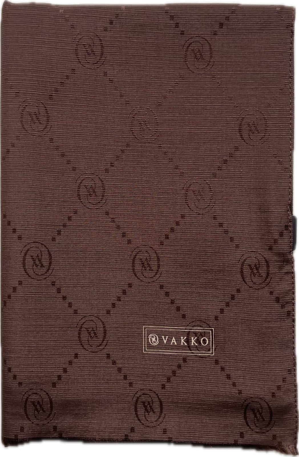 Vakko Monogram Pamuk İpek Şal 30011260-Kahve