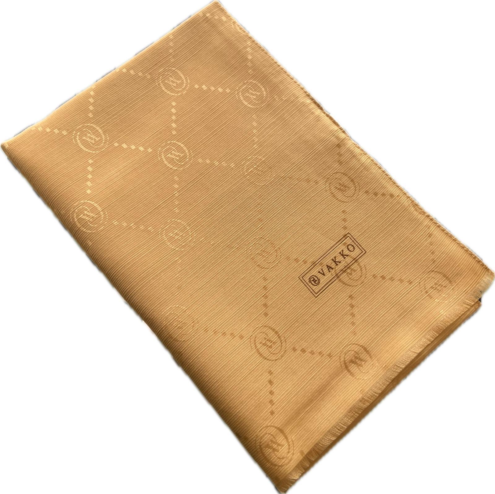 Vakko Monogram Pamuk İpek Şal 30011260-Hardal Sarısı
