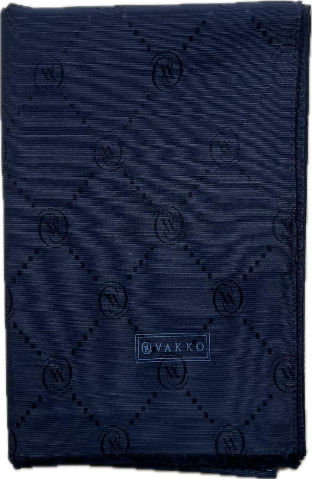 Vakko Monogram Pamuk İpek Şal 30011260-Koyu Lacivert