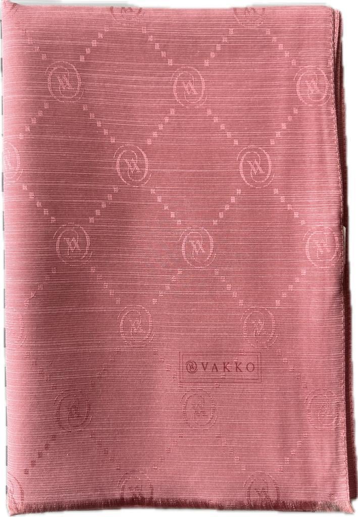Vakko Monogram Pamuk İpek Şal 30011260-Gül Kurusu