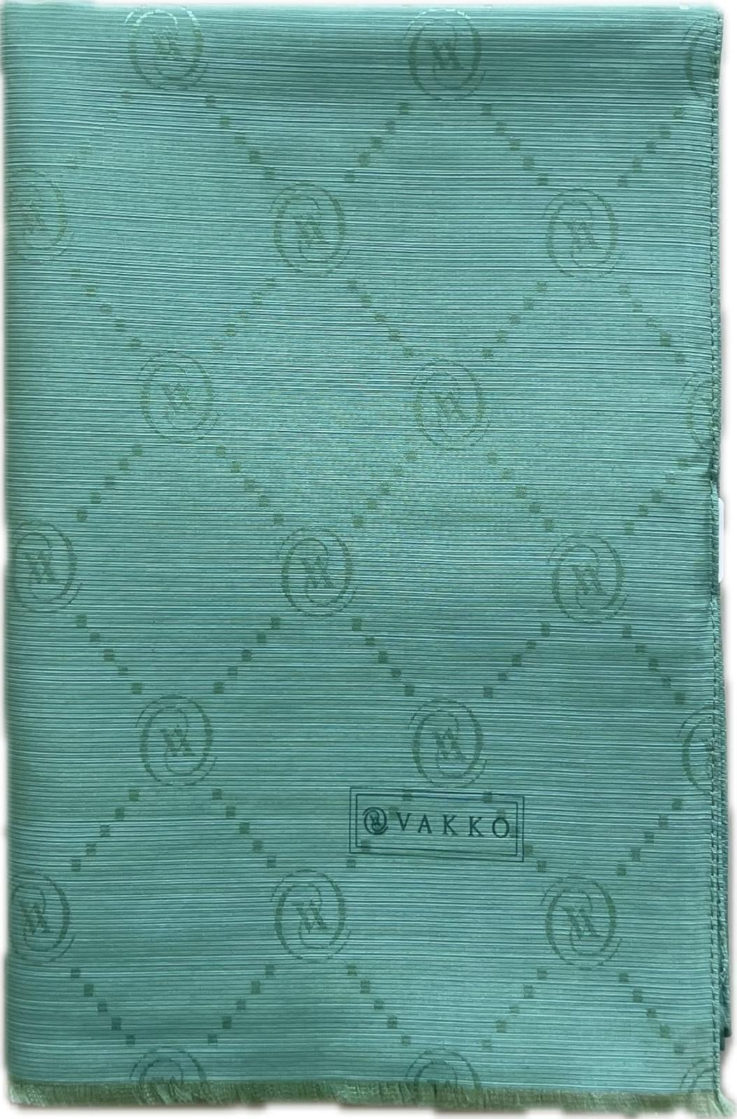 Vakko Monogram Pamuk İpek Şal 30011260-Su Yeşili