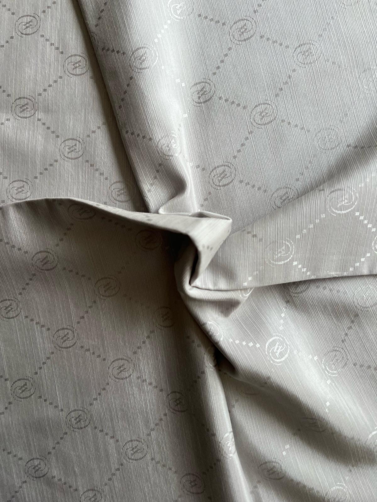 Vakko Monogram Pamuk İpek Şal 30011260-Gümüş