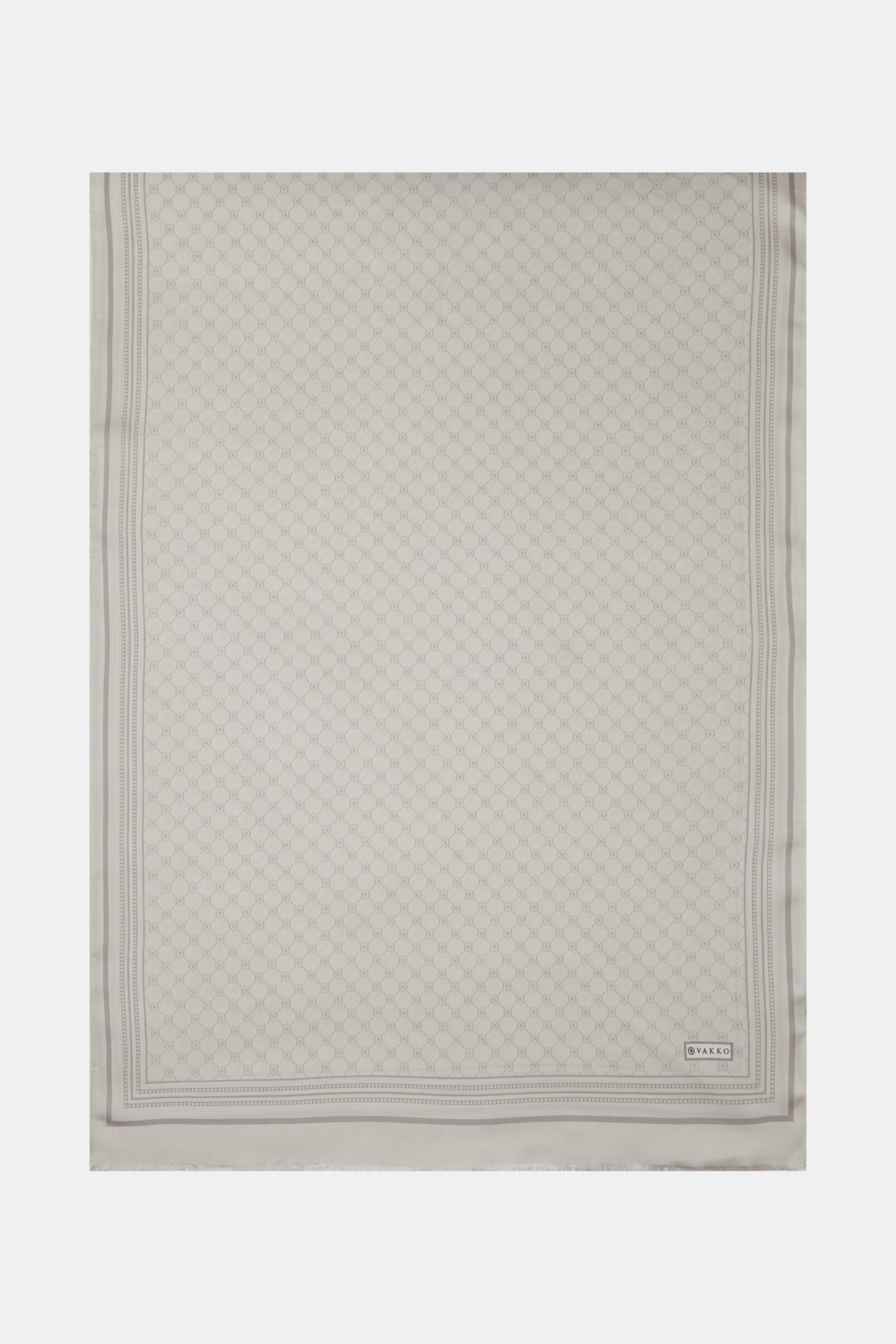 Vakko Monogram Tivil İpek Şal 300088-Bej