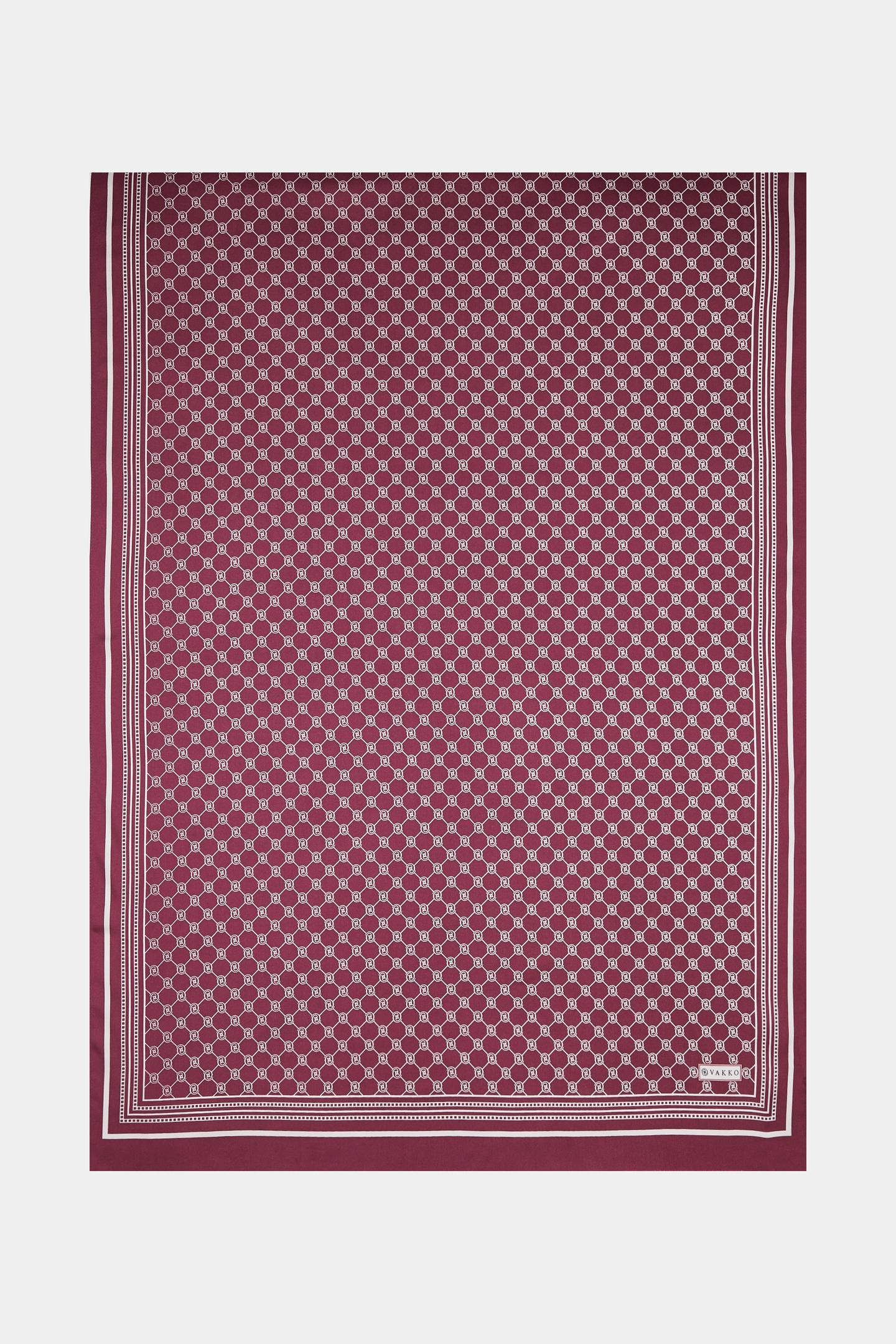 Vakko Monogram Tivil İpek Şal 300088-Mürdüm