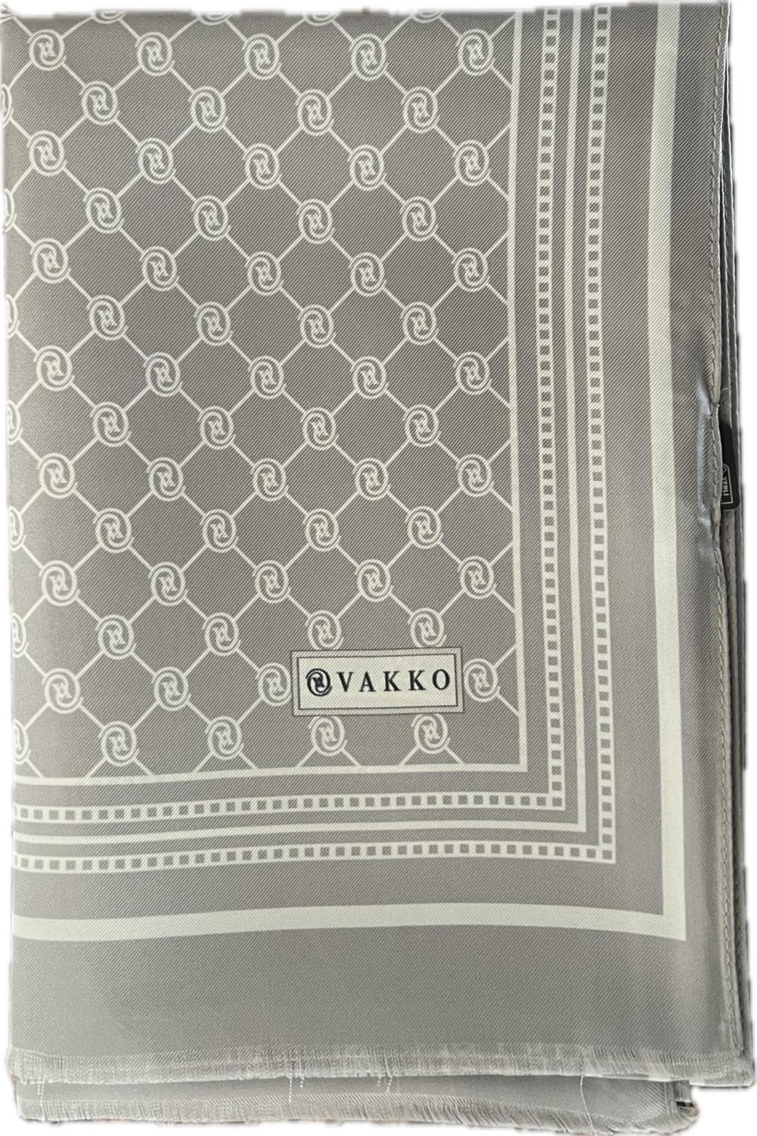 Vakko Monogram Tivil İpek Şal 300088-Taş Bej