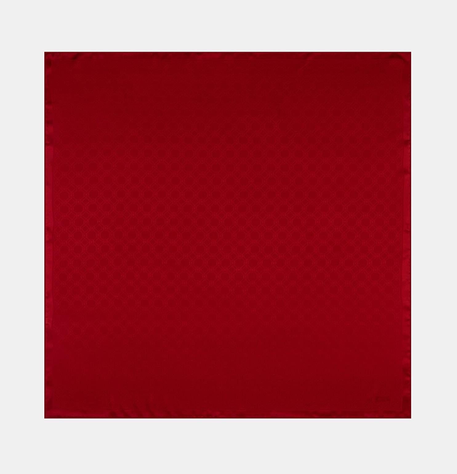 Vakko Özel Seri Monogram Jakarlı Eşarp 40843-Kırmızı