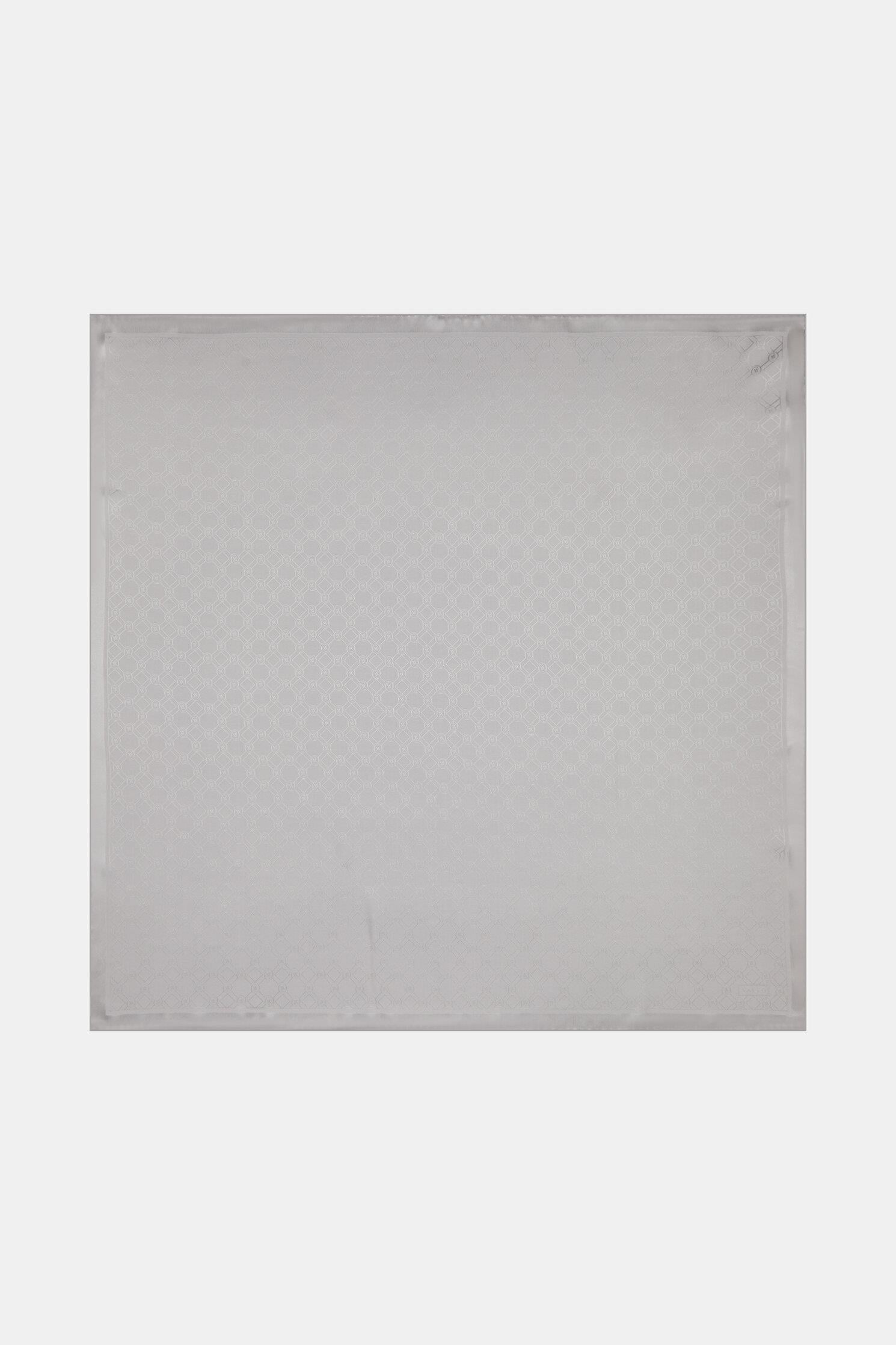 Vakko Özel Seri Monogram Jakarlı Eşarp 40843-Gümüş