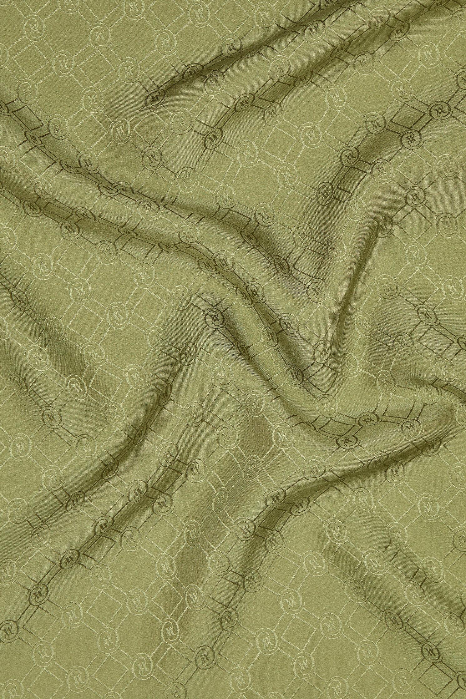 Vakko Özel Seri Monogram Jakarlı Eşarp 40843-Haki
