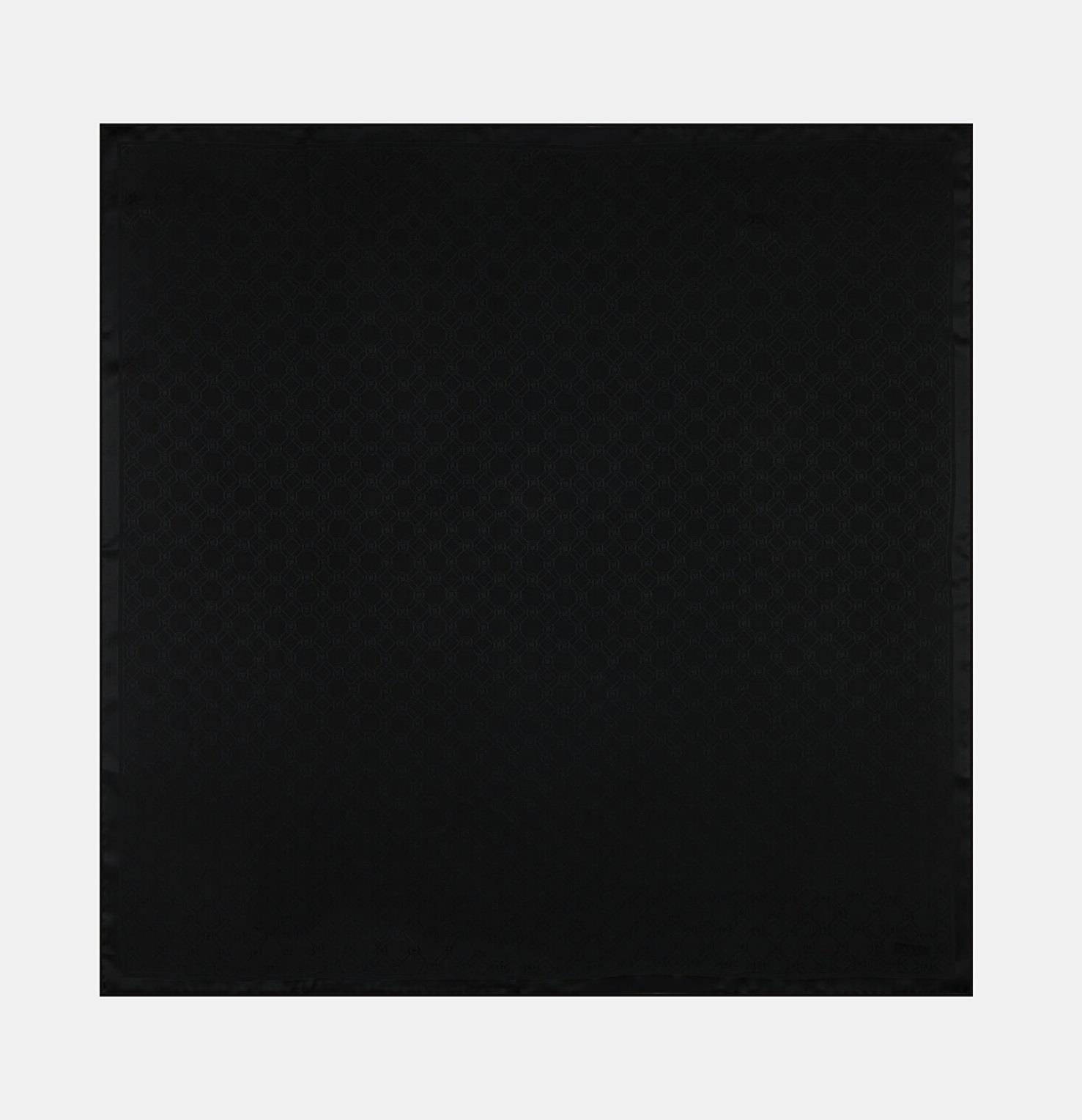 Vakko Özel Seri Monogram Jakarlı Eşarp 40843-Siyah