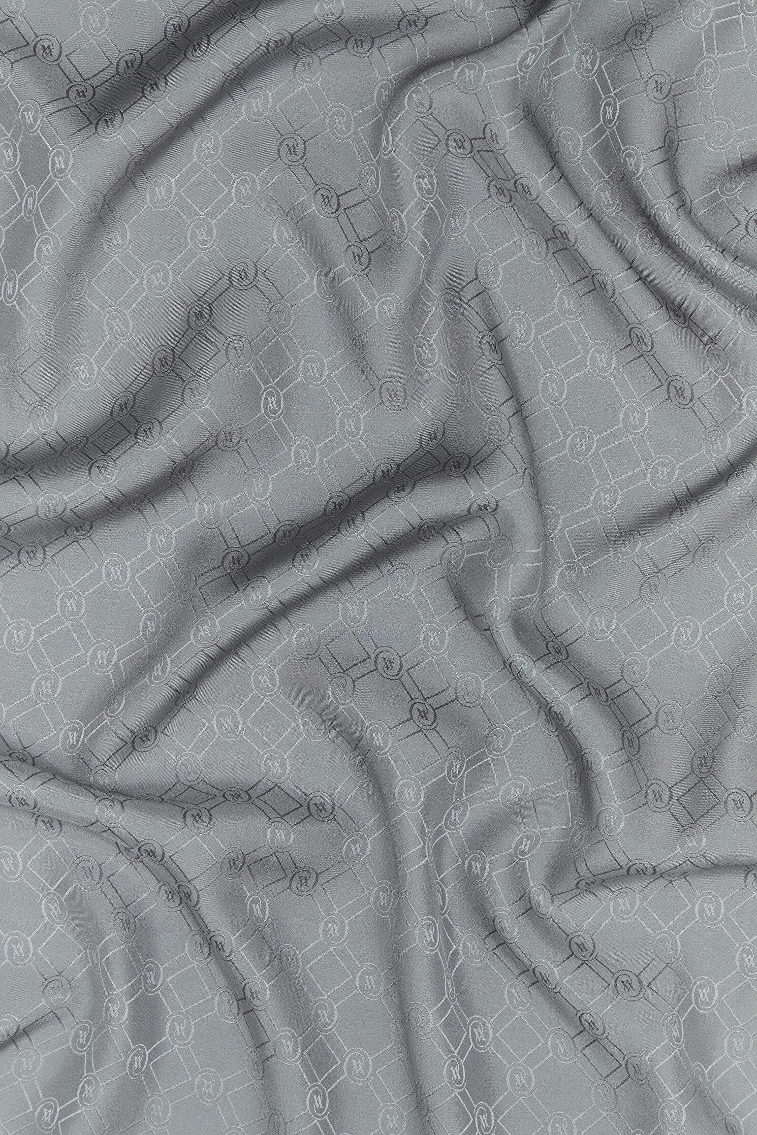 Vakko Özel Seri Monogram Jakarlı Eşarp 40843-Antrasit
