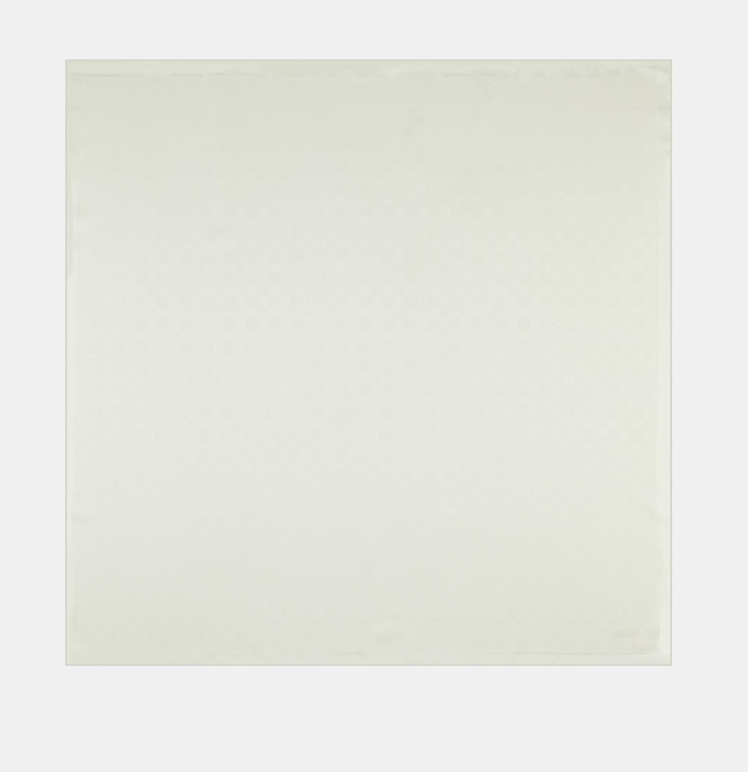 Vakko Özel Seri Monogram Jakarlı Eşarp 40843-Ekru