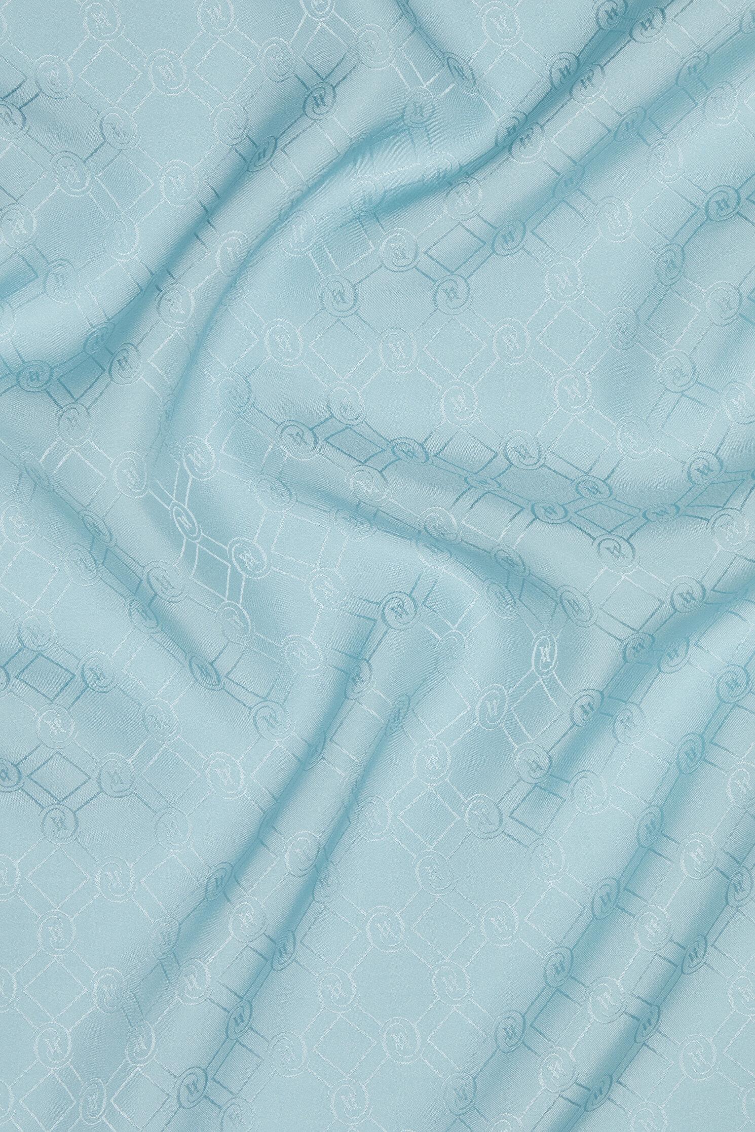 Vakko Özel Seri Monogram Jakarlı Eşarp 40843-Açık Turkuaz