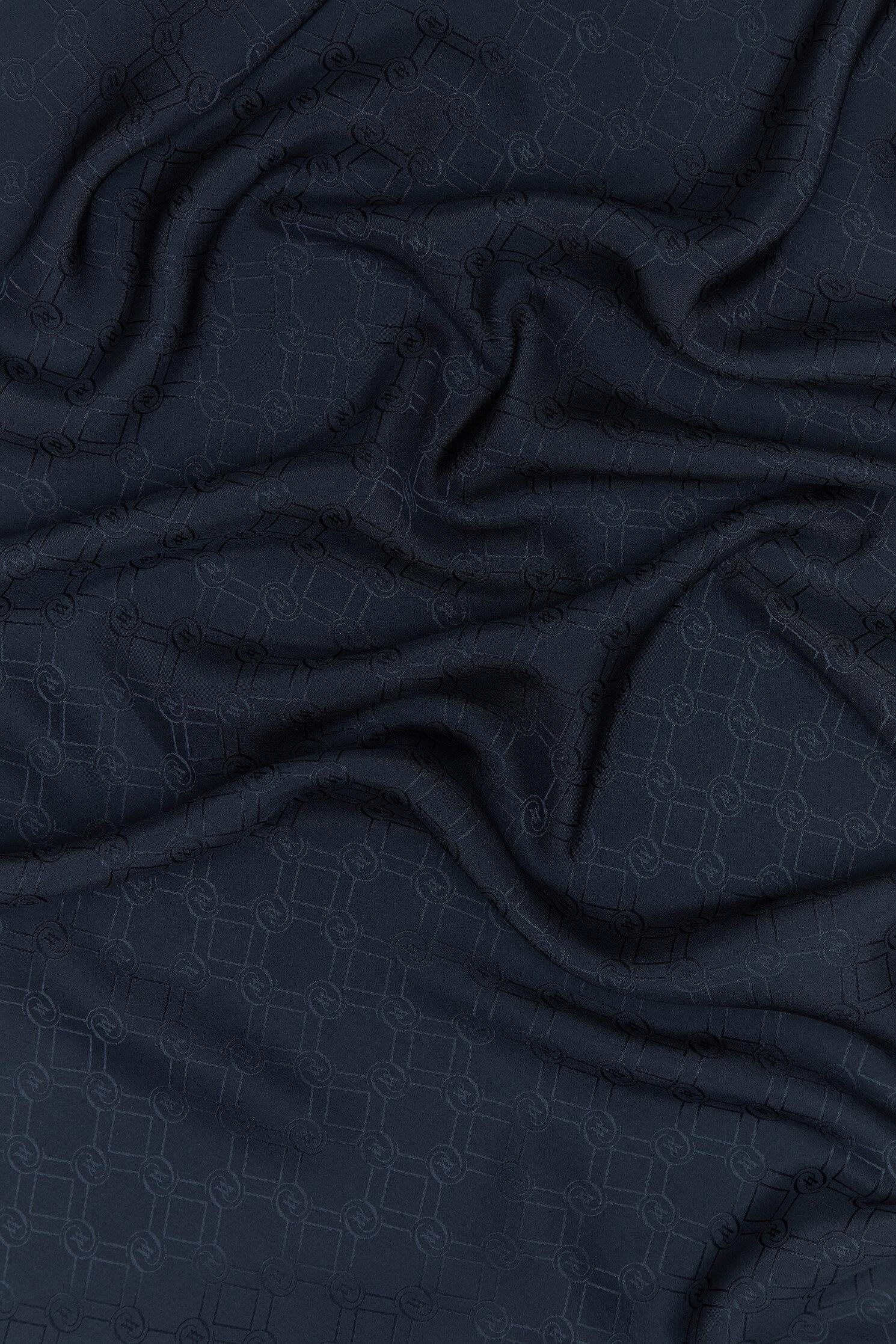 Vakko Özel Seri Monogram Jakarlı Eşarp 40843-Lacivert