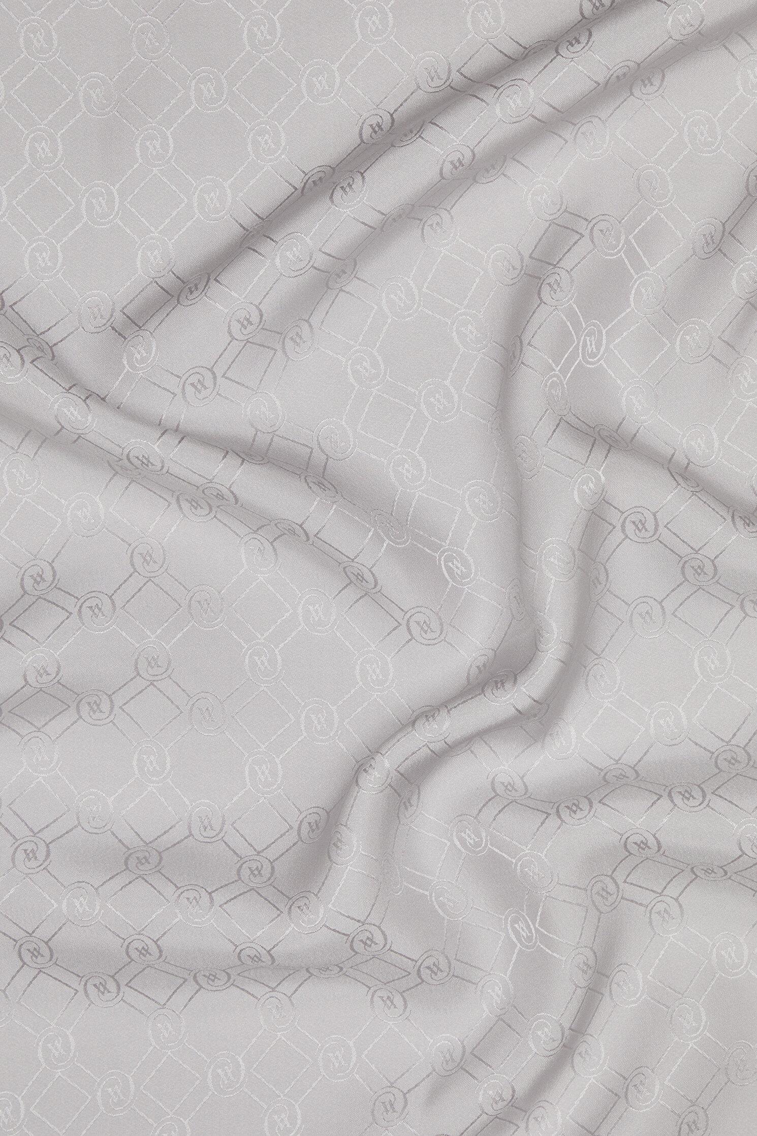 Vakko Özel Seri Monogram Jakarlı Eşarp 40843-Gümüş