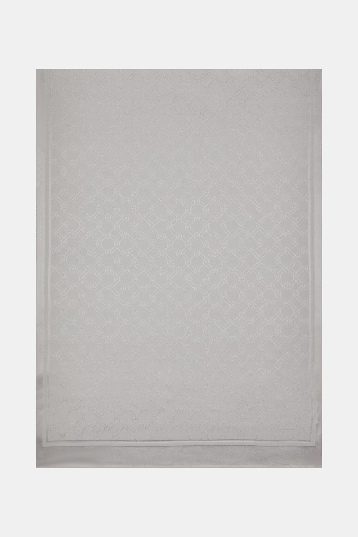 Vakko Özel Seri Monogram Jakarlı Şal 40830-Gümüş