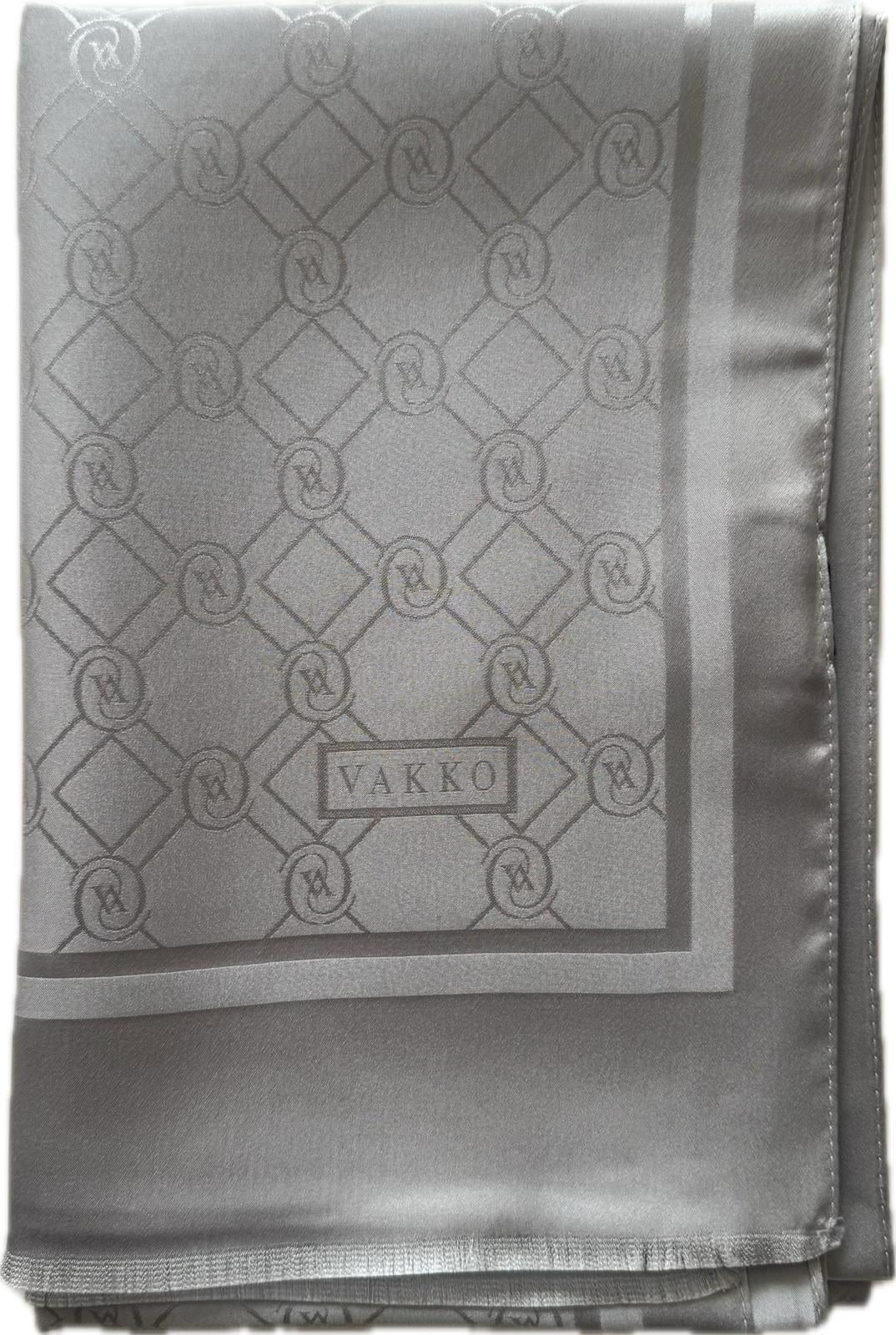 Vakko Özel Seri Monogram Jakarlı Şal 40830-Açık Gri