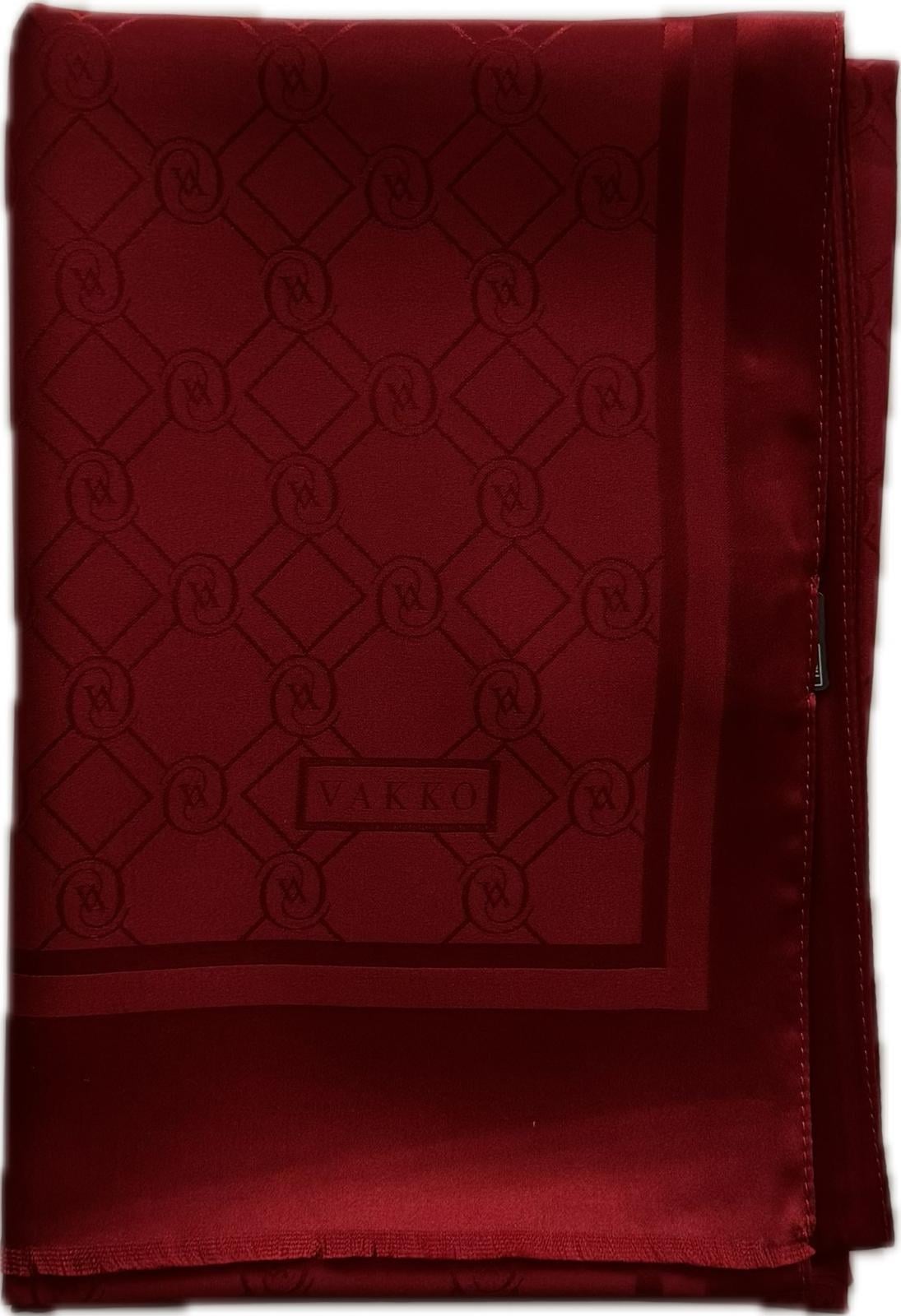 Vakko Özel Seri Monogram Jakarlı Şal 40830-Koyu Kırmızı