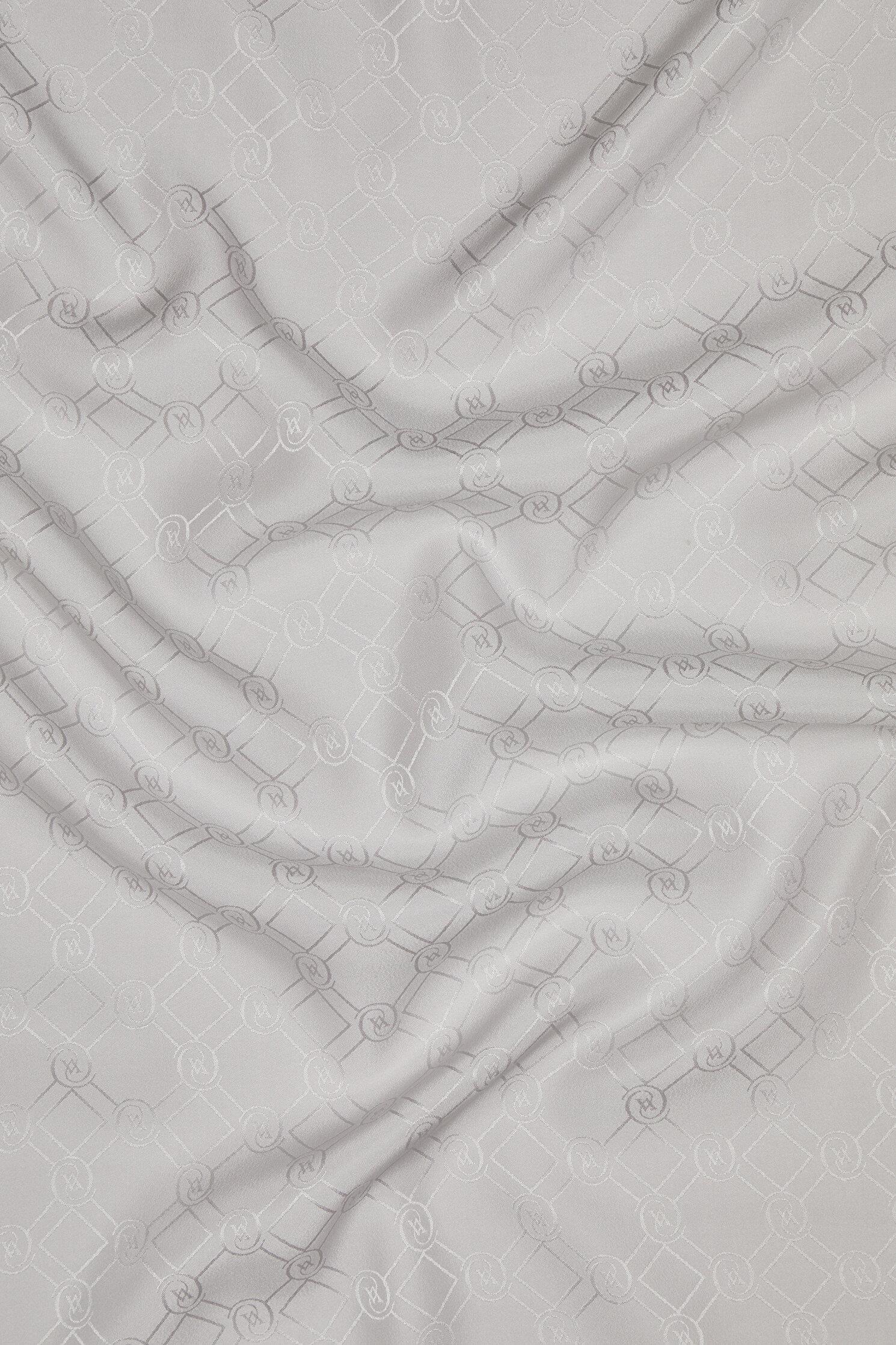 Vakko Özel Seri Monogram Jakarlı Şal 40830-Gümüş